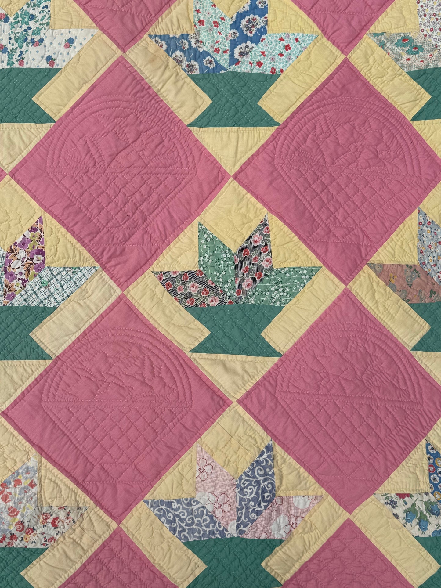 Vintage Cactus Basket Quilt