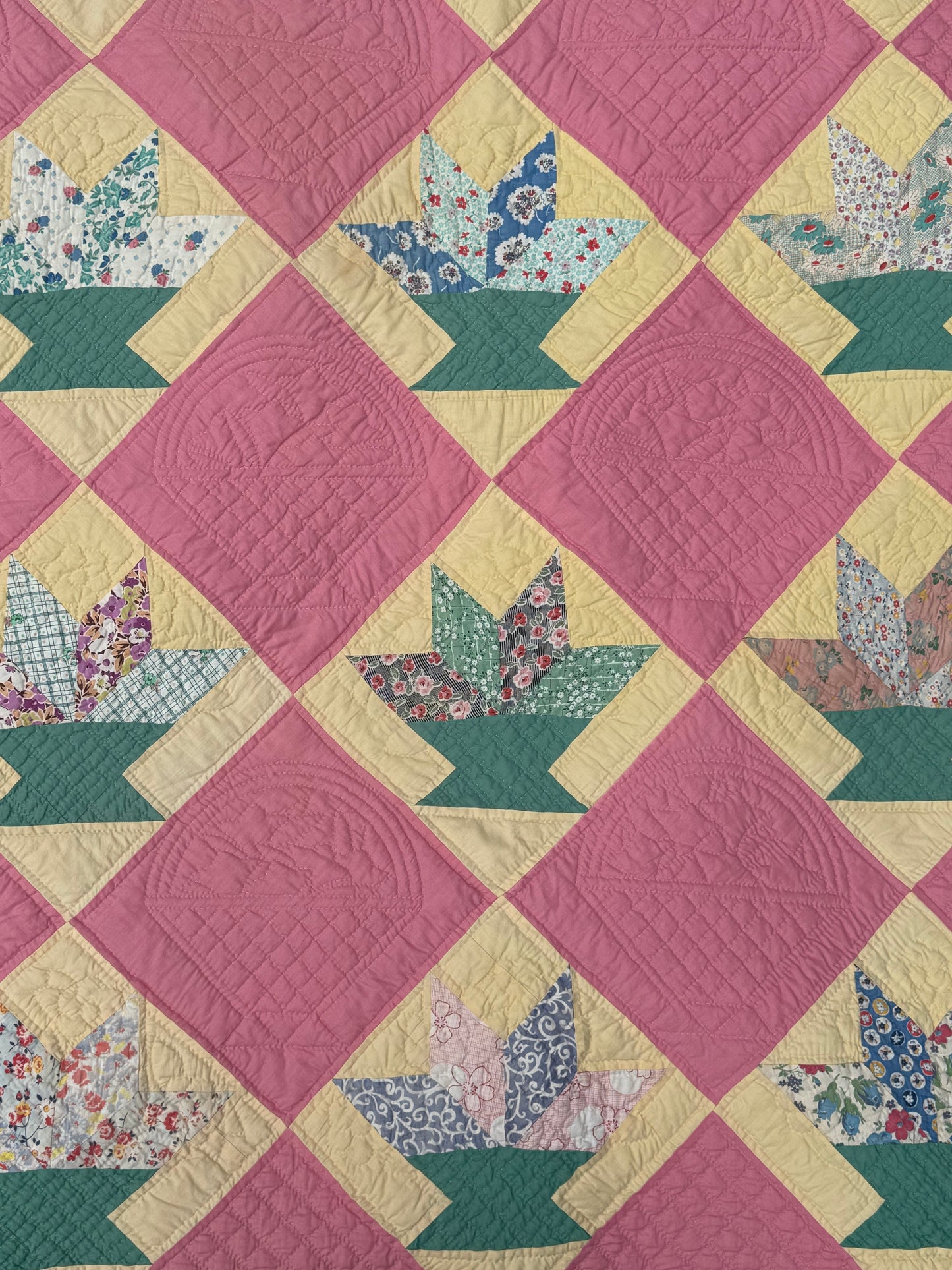 Vintage Cactus Basket Quilt
