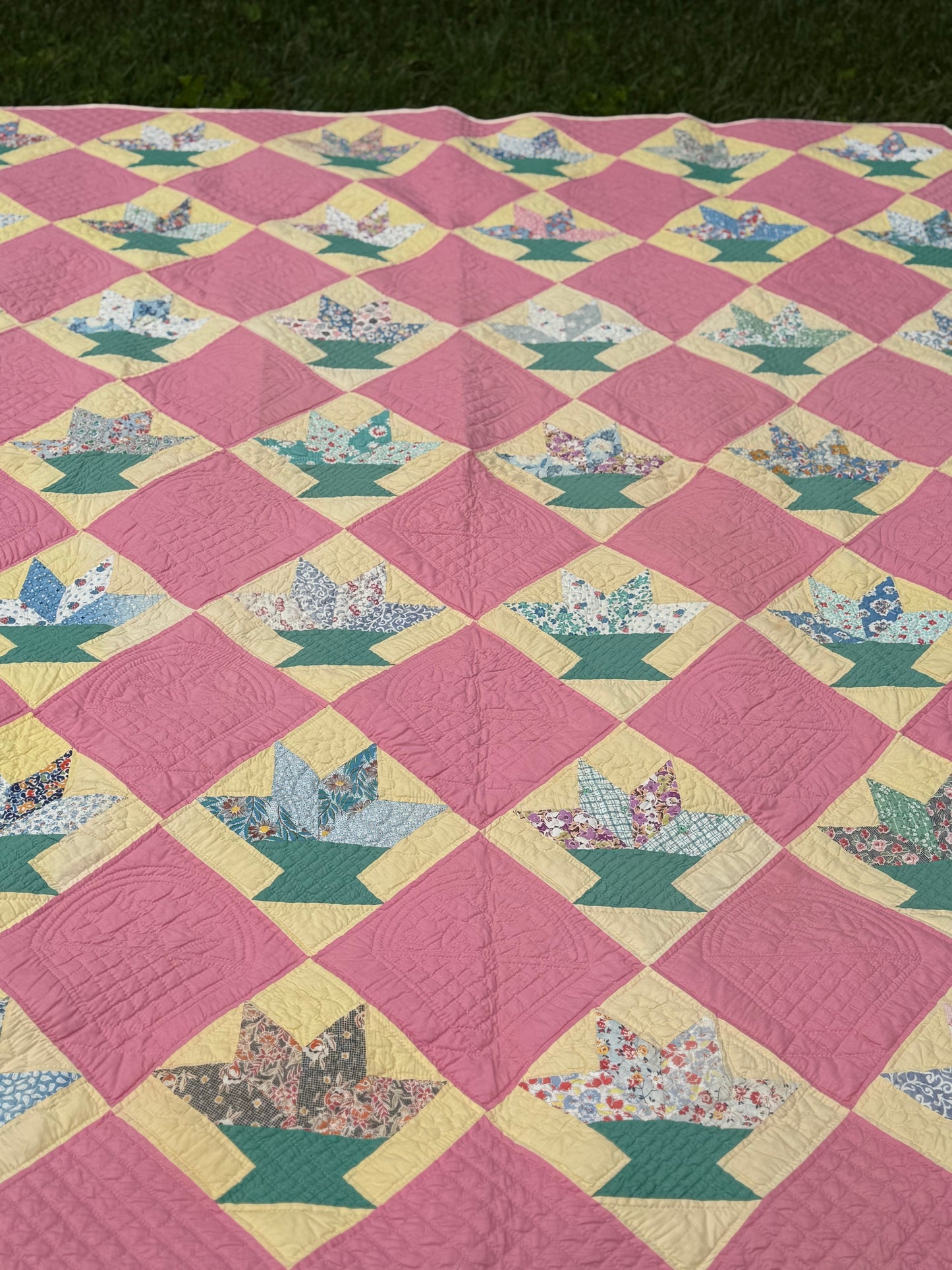 Vintage Cactus Basket Quilt