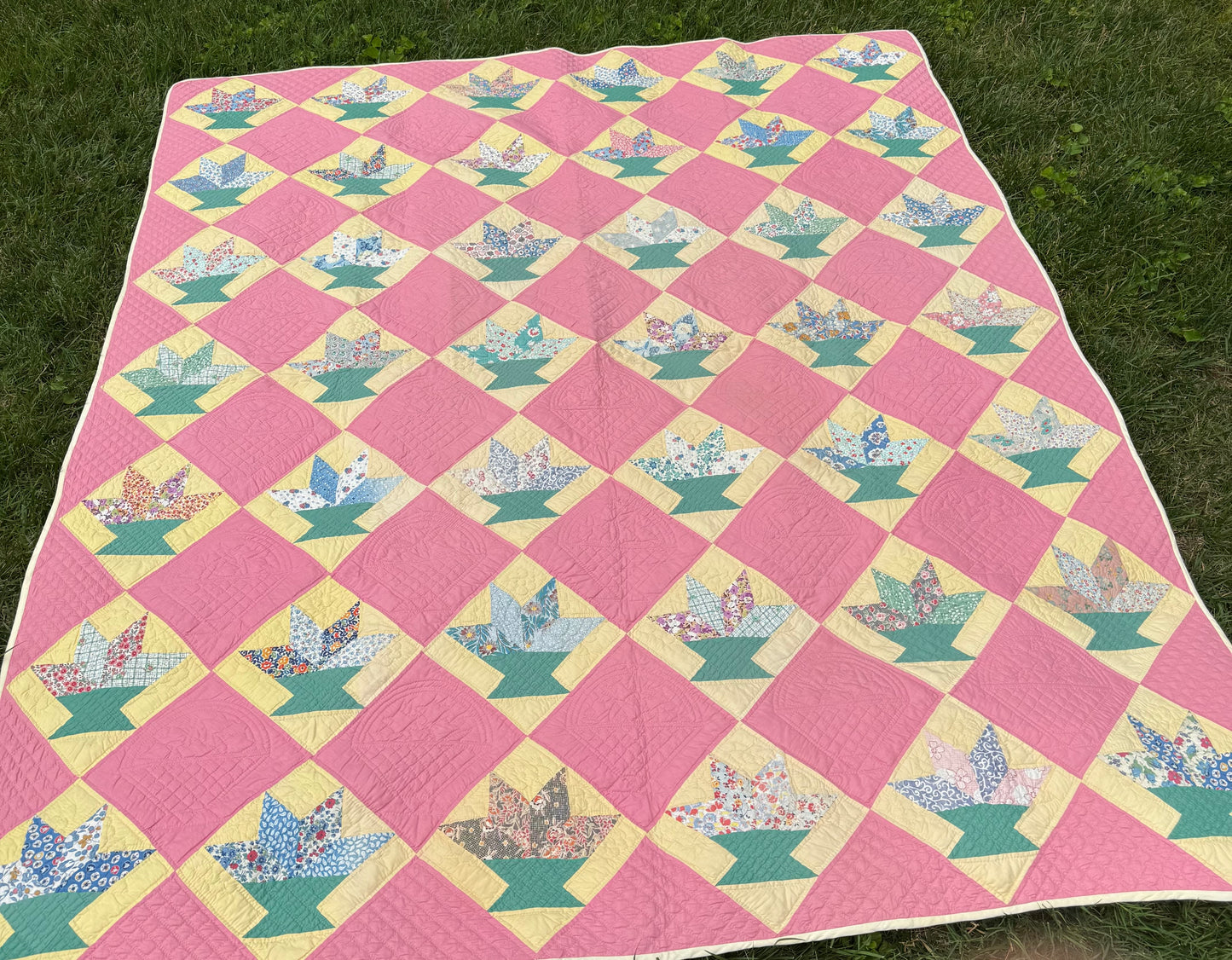 Vintage Cactus Basket Quilt