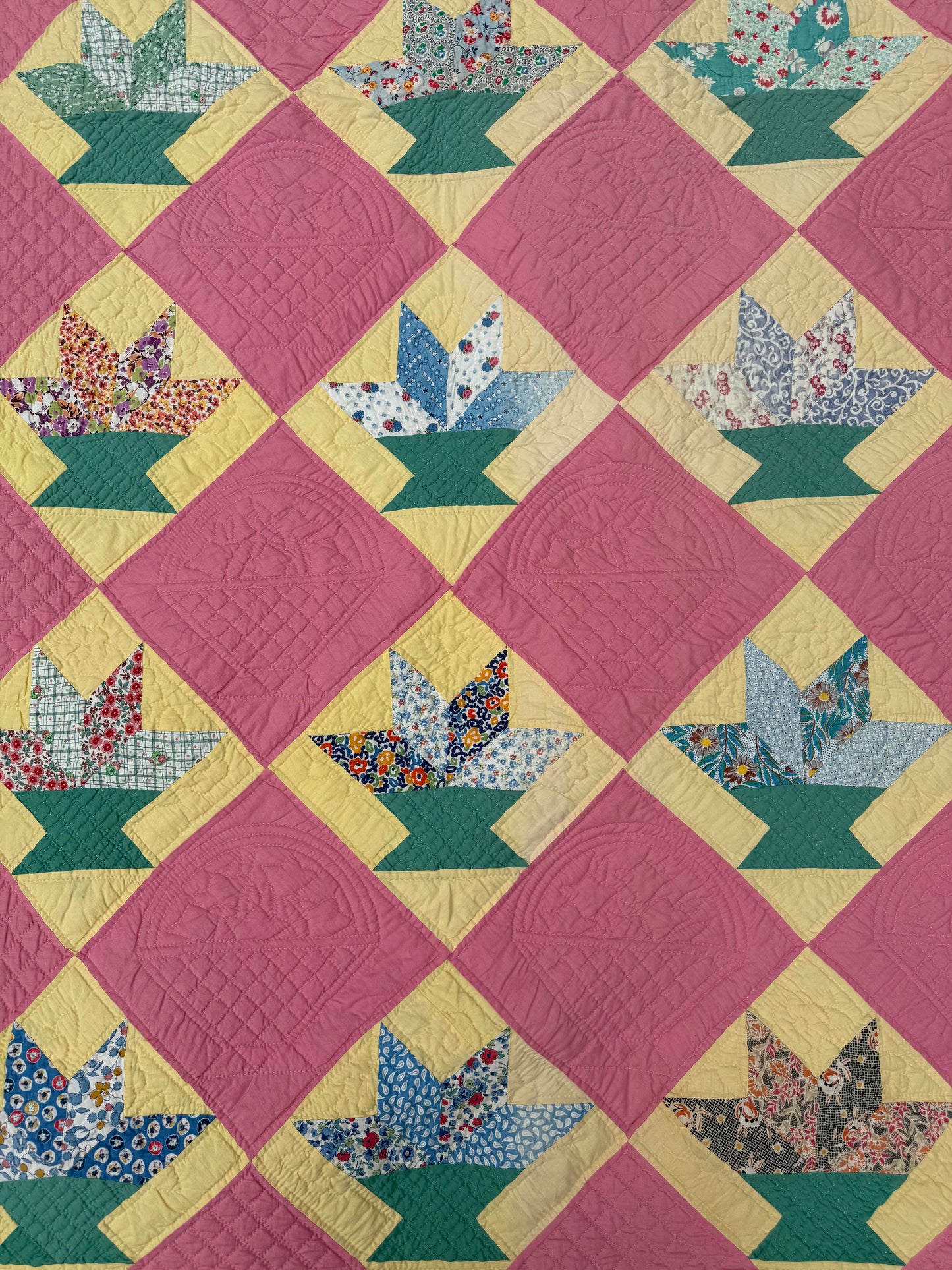 Vintage Cactus Basket Quilt