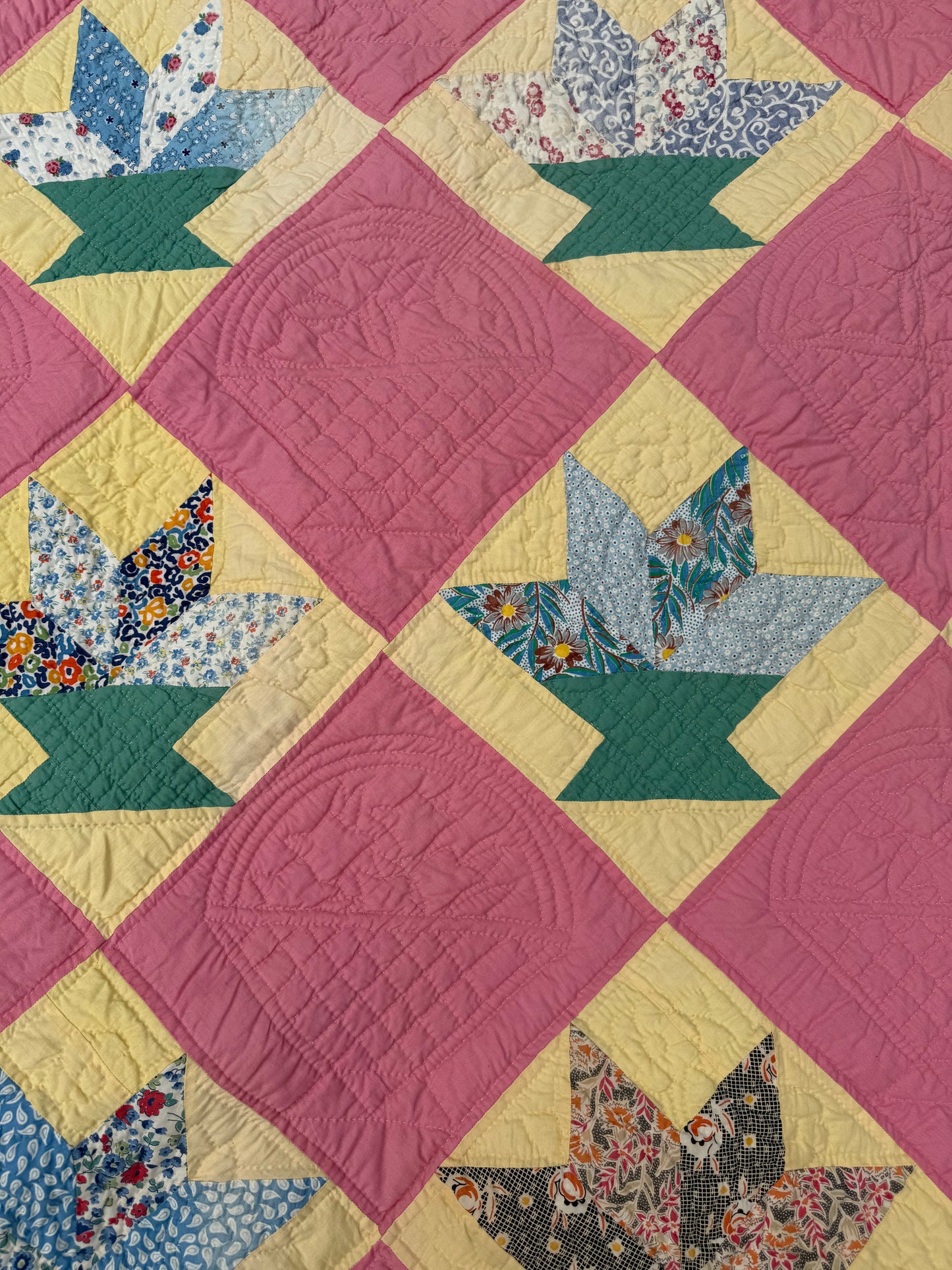 Vintage Cactus Basket Quilt