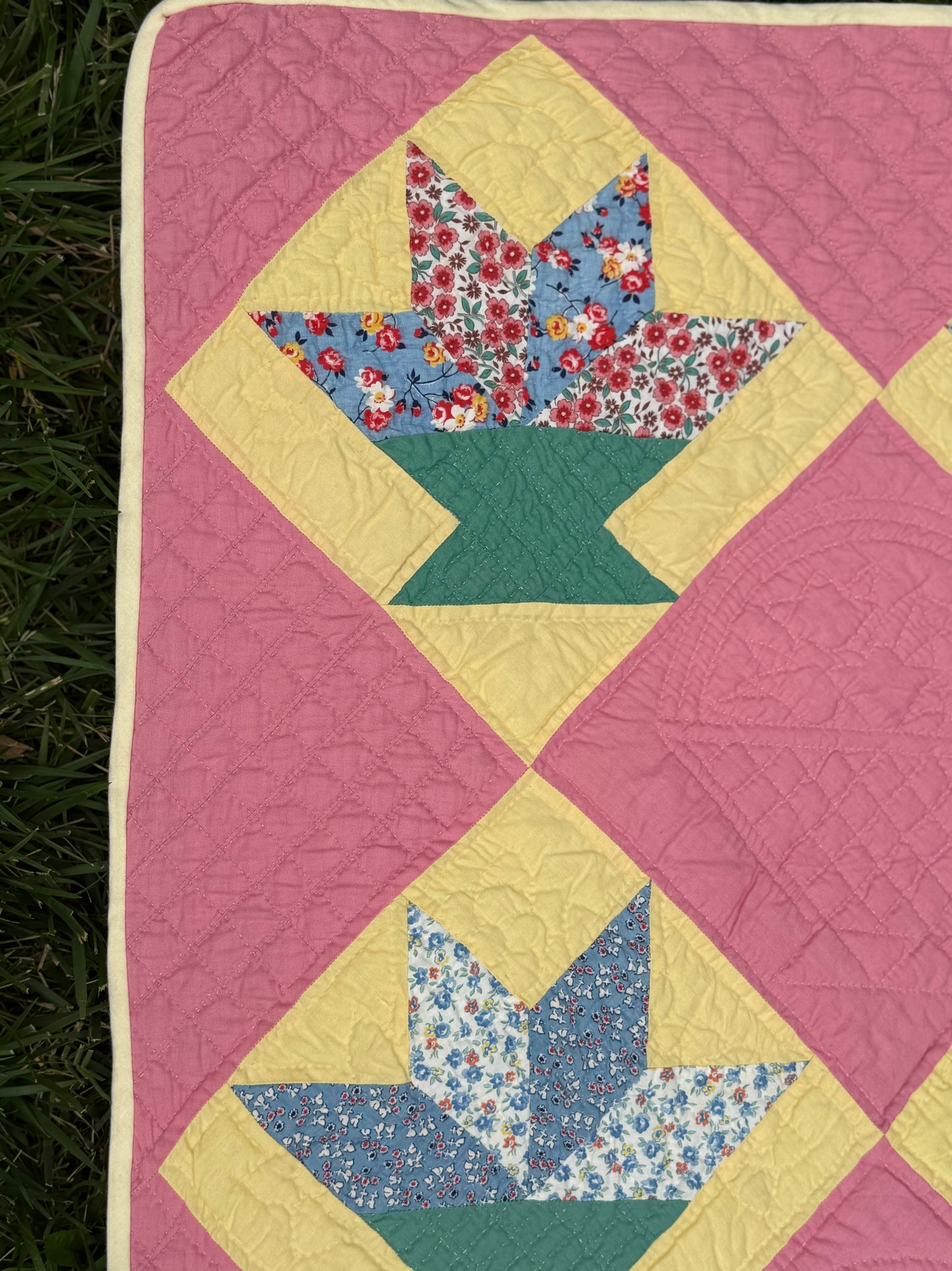 Vintage Cactus Basket Quilt