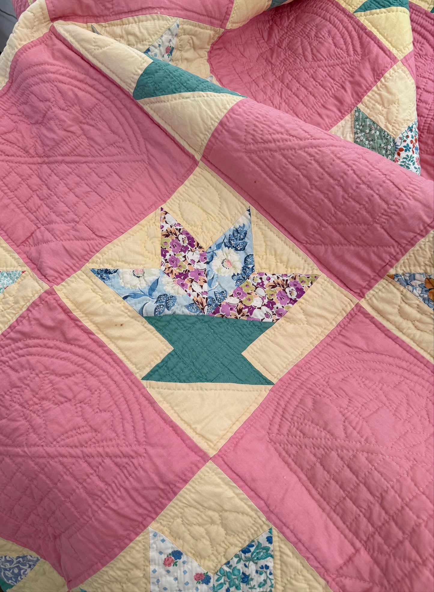 Vintage Cactus Basket Quilt
