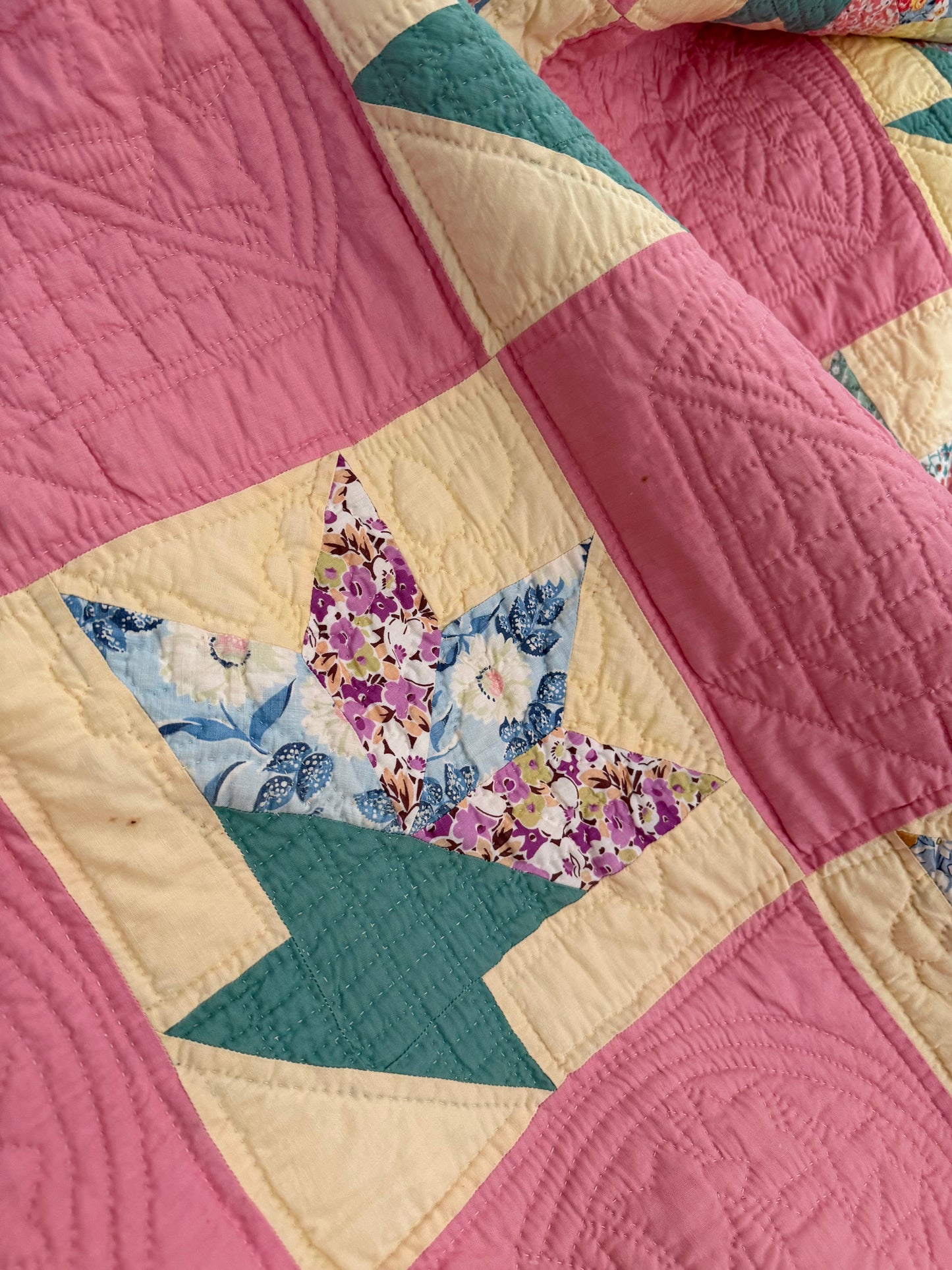 Vintage Cactus Basket Quilt