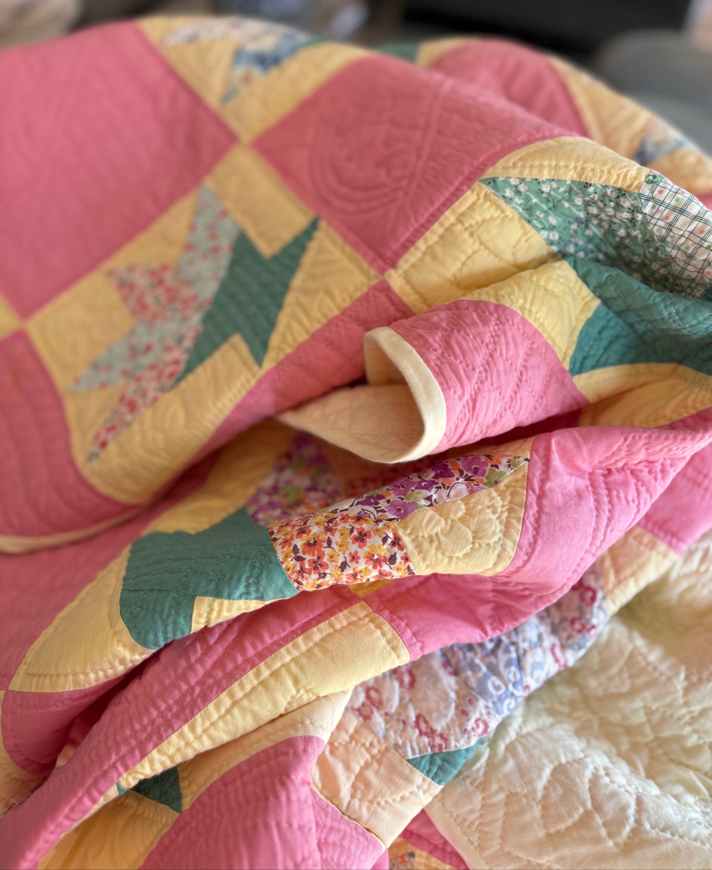 Vintage Cactus Basket Quilt