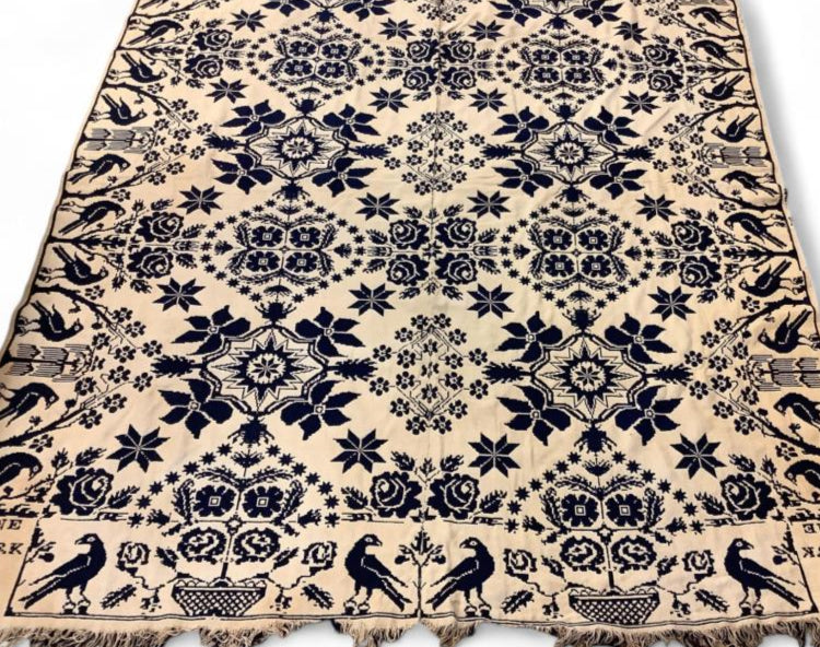 Antique 1839 Hand Woven Coverlet