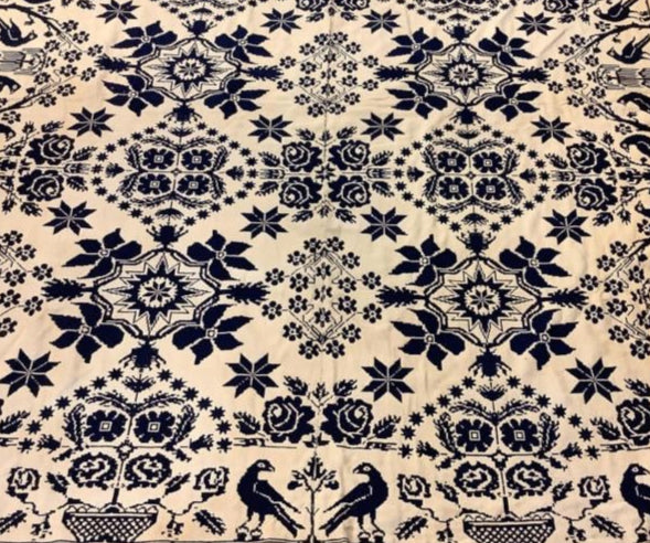 Antique 1839 Hand Woven Coverlet