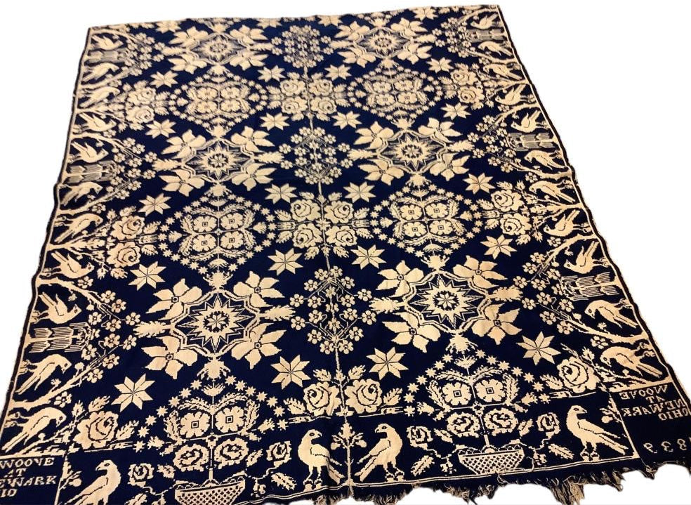 Antique 1839 Hand Woven Coverlet