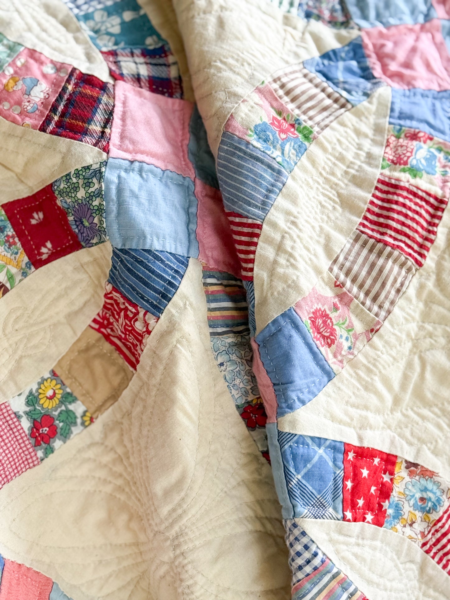 Vintage Double Wedding Ring Quilt
