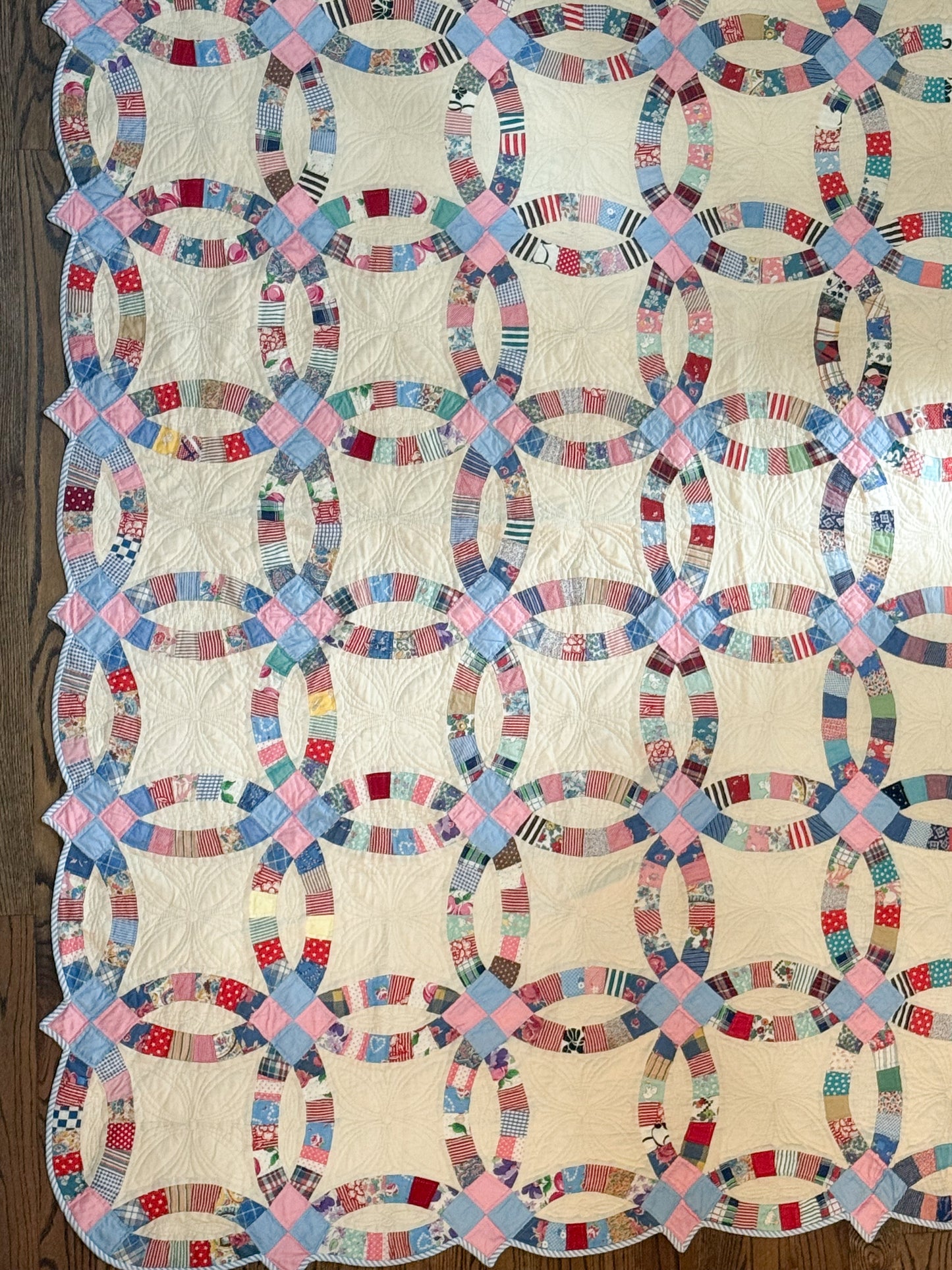 Vintage Double Wedding Ring Quilt