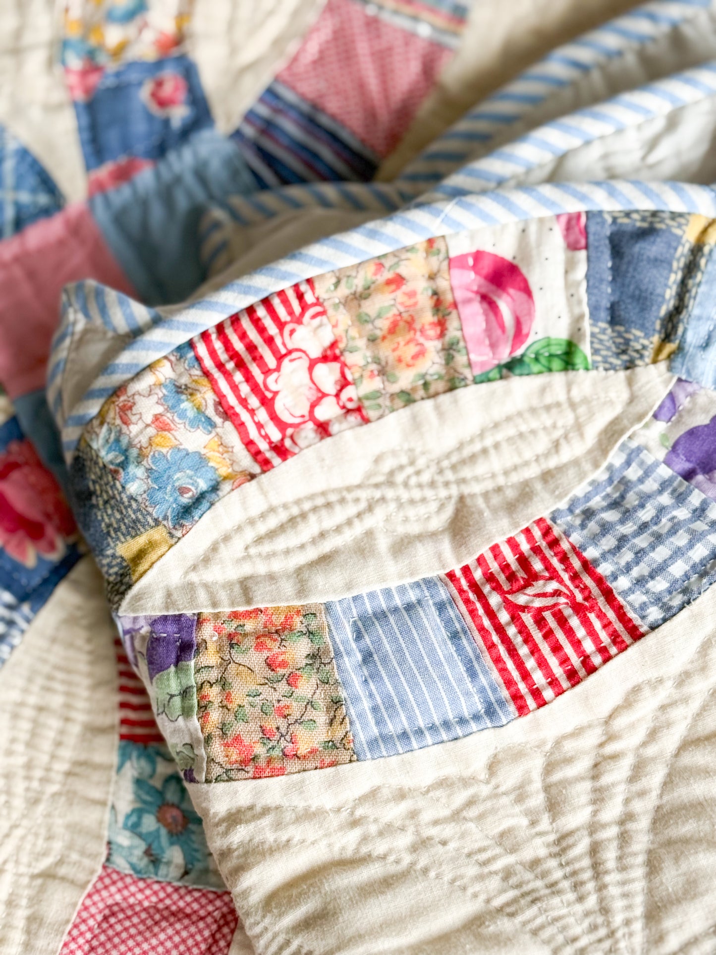 Vintage Double Wedding Ring Quilt
