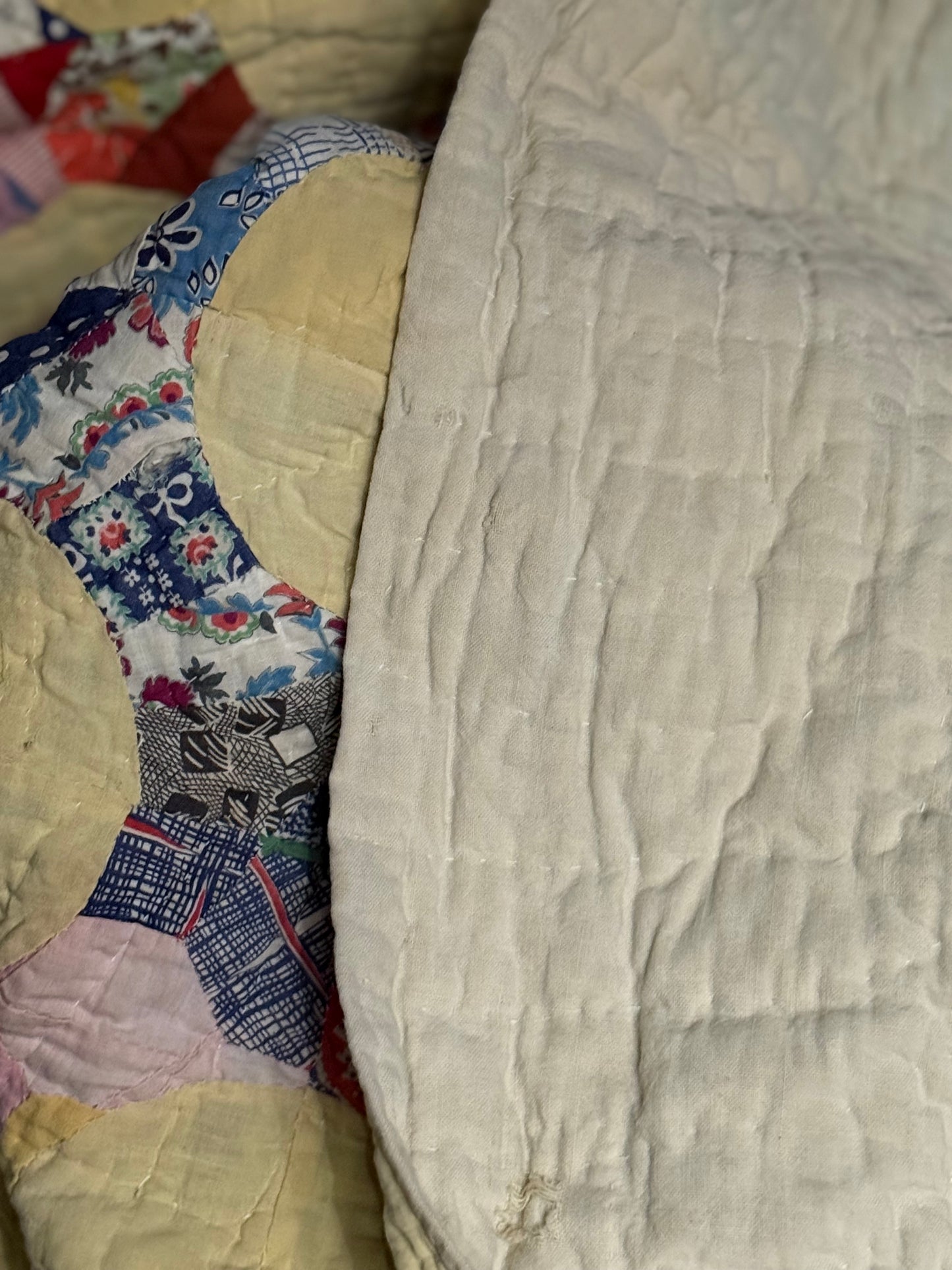 Vintage Yellow Snowball Quilt