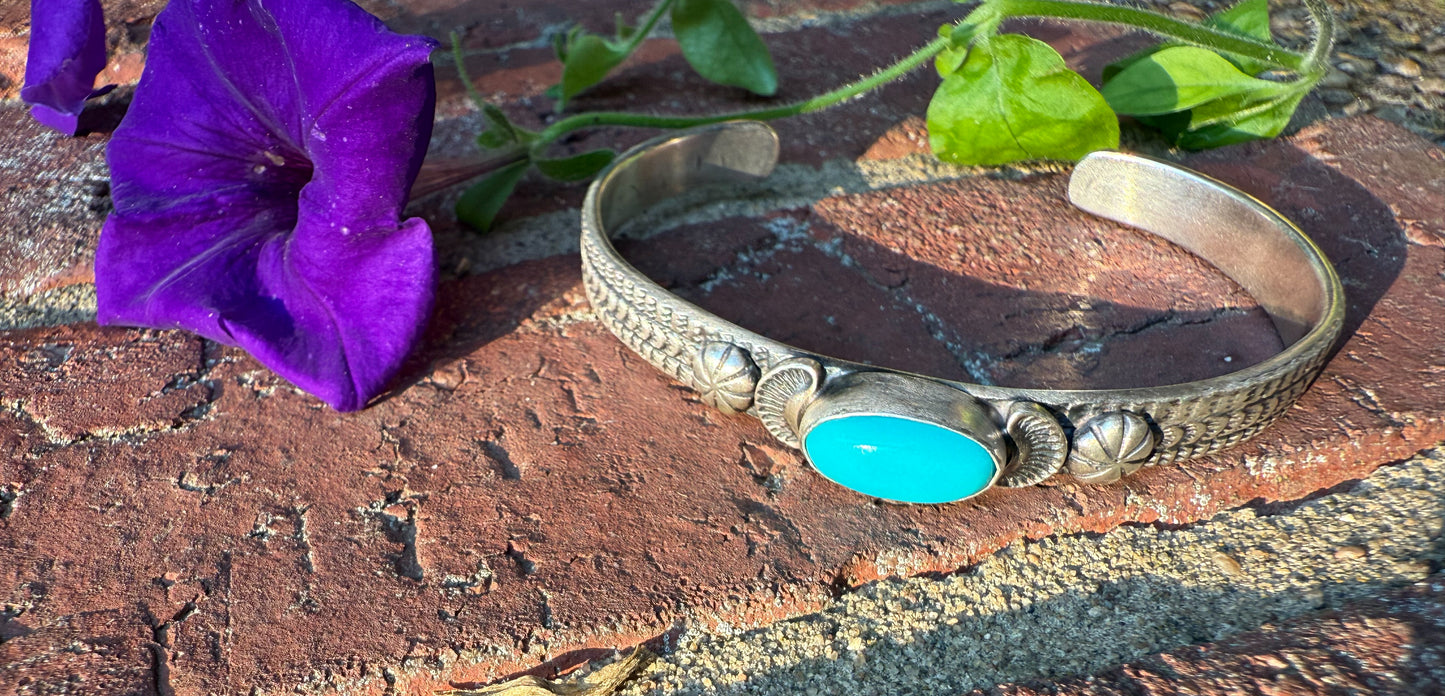Turquoise Cabochon Cuff Bracelet