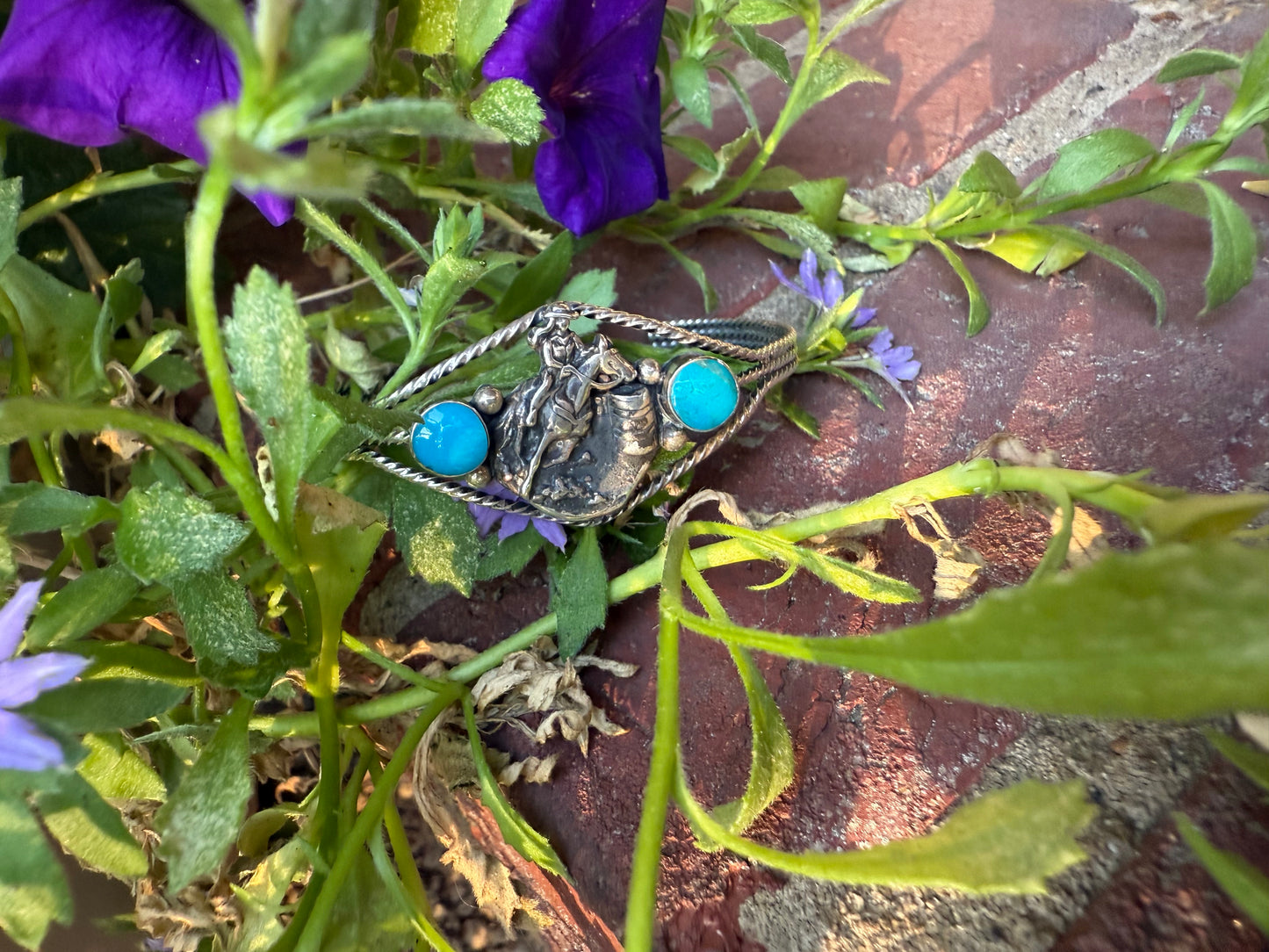 Sterling Turquoise Cowgirl Cuff