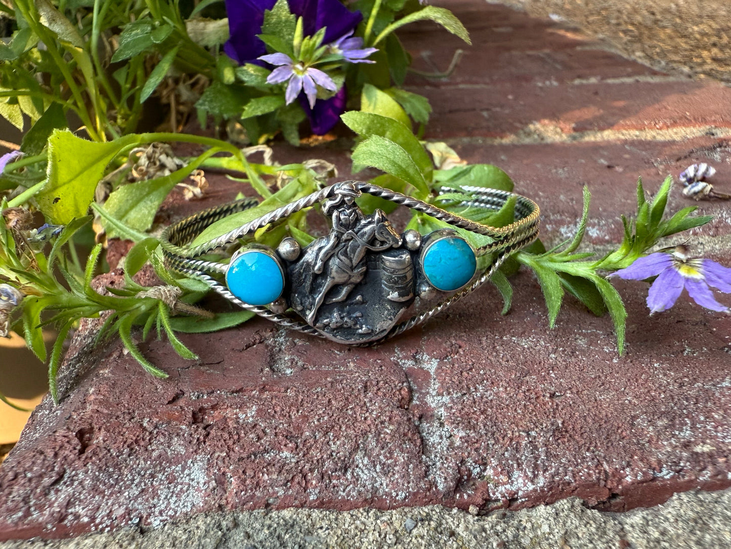 Sterling Turquoise Cowgirl Cuff