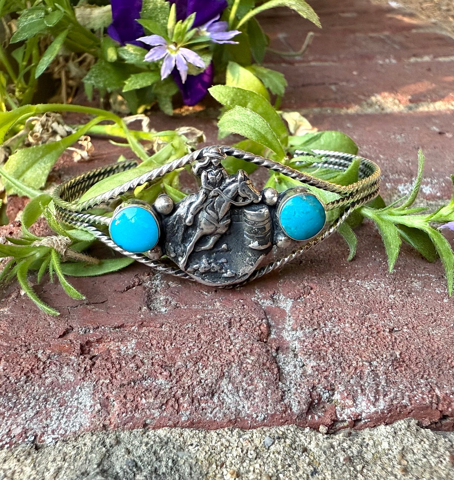 Sterling Turquoise Cowgirl Cuff