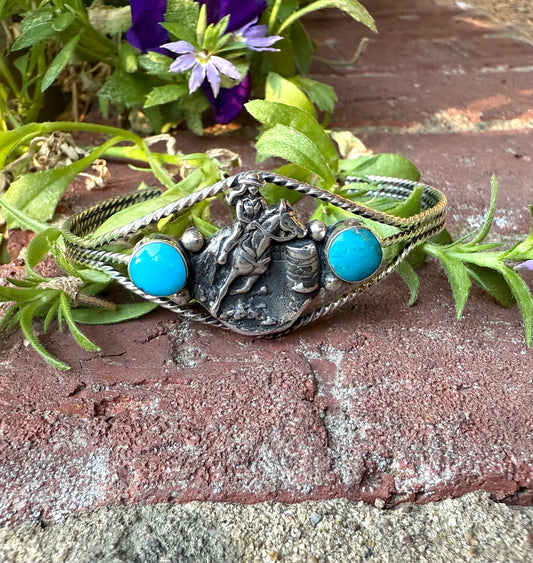 Sterling Turquoise Cowgirl Cuff