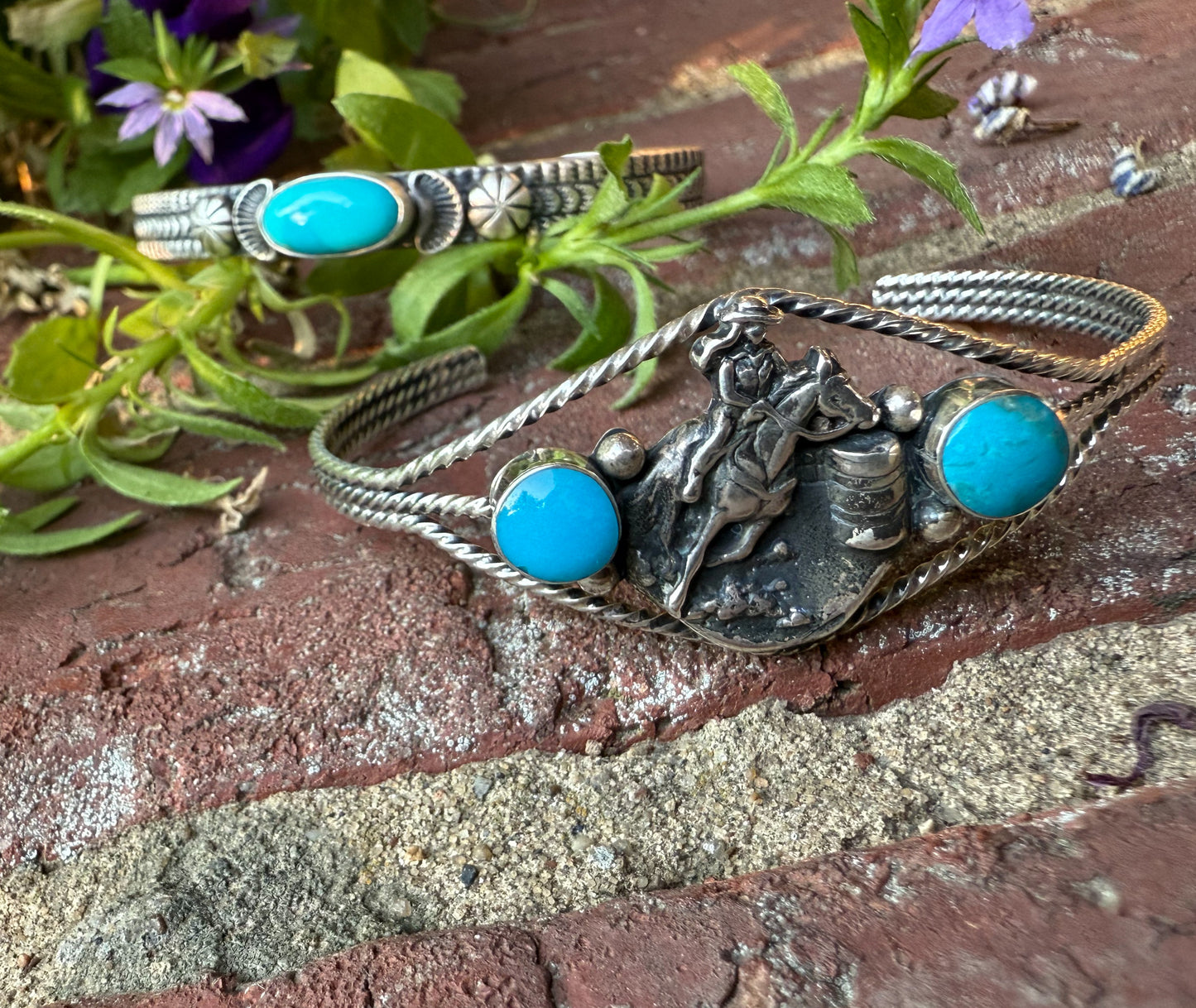 Sterling Turquoise Cowgirl Cuff