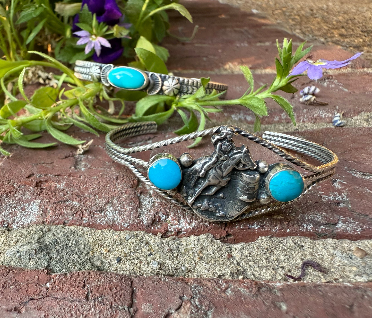 Turquoise Cabochon Cuff Bracelet