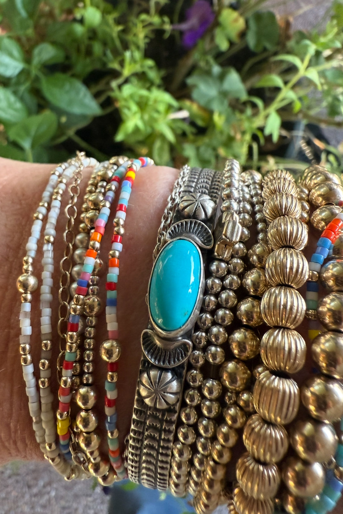 Turquoise Cabochon Cuff Bracelet