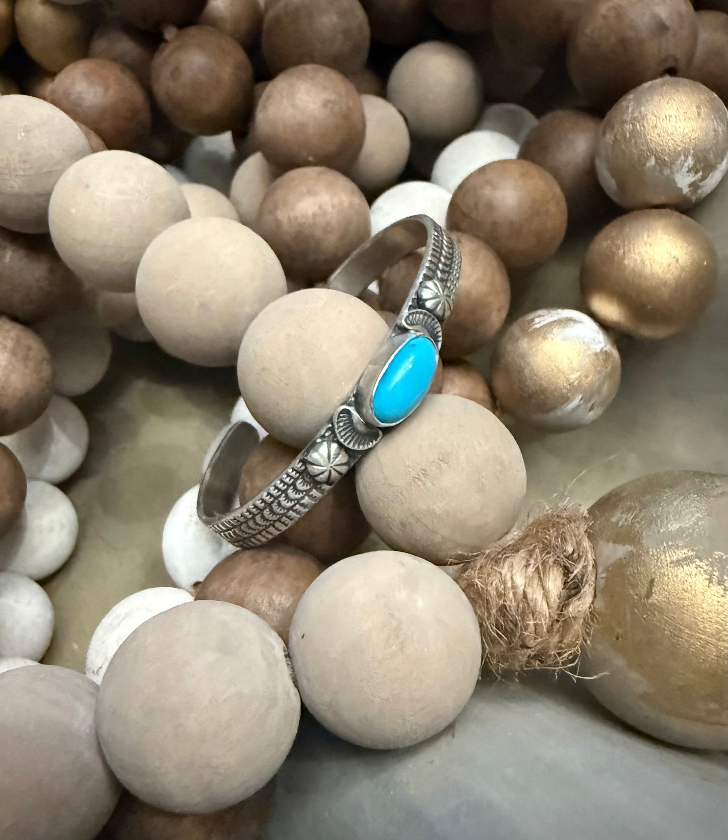 Turquoise Cabochon Cuff Bracelet