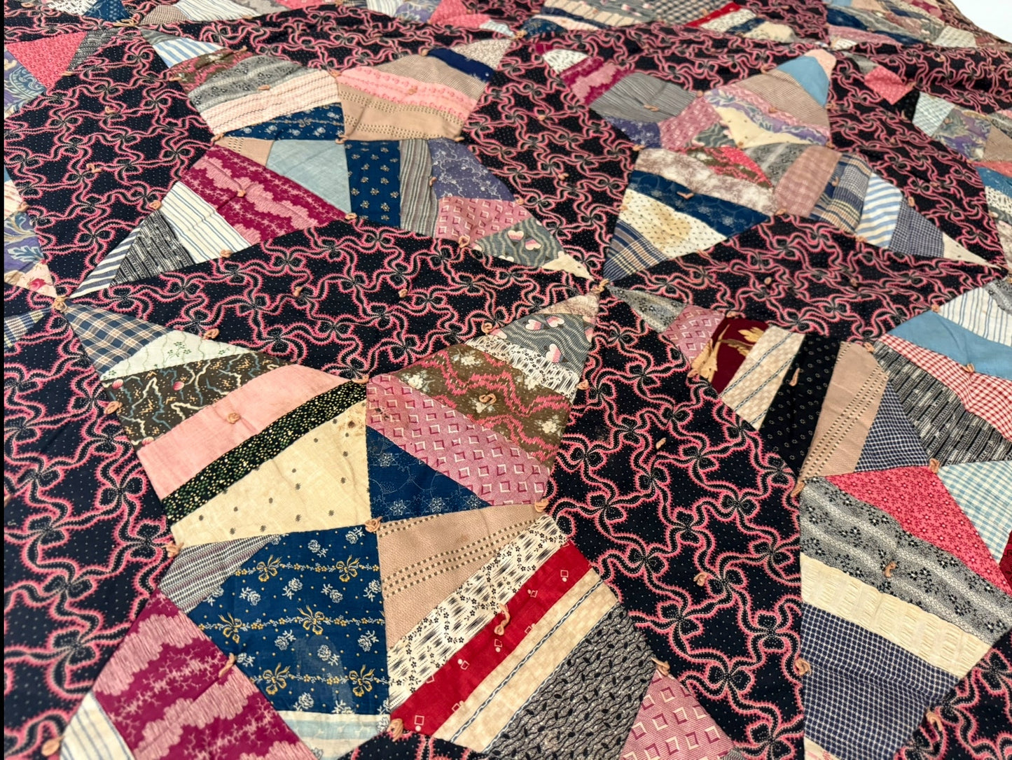 Antique c1900 Rocky Road to Kansas Quilt