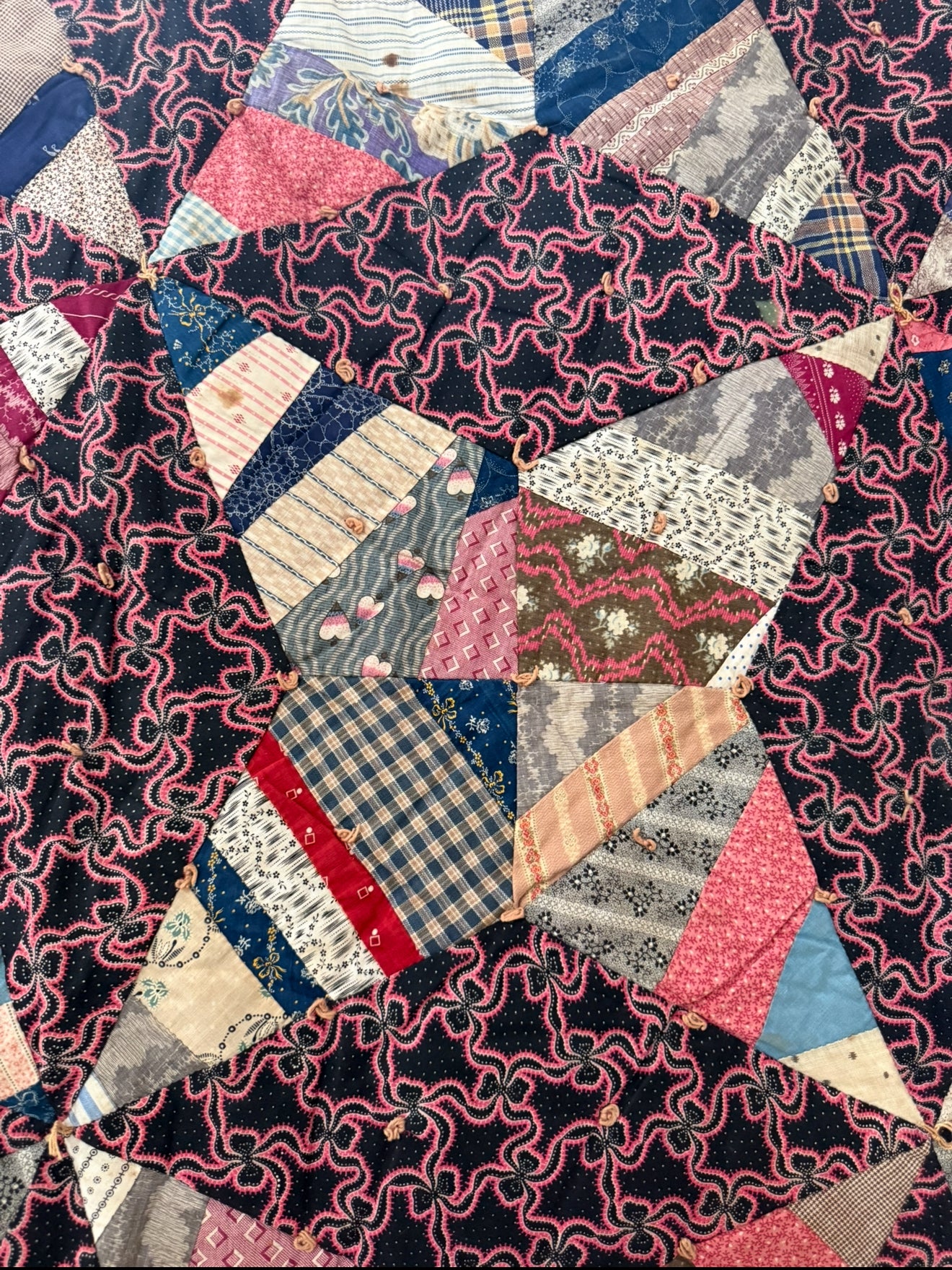 Antique c1900 Rocky Road to Kansas Quilt