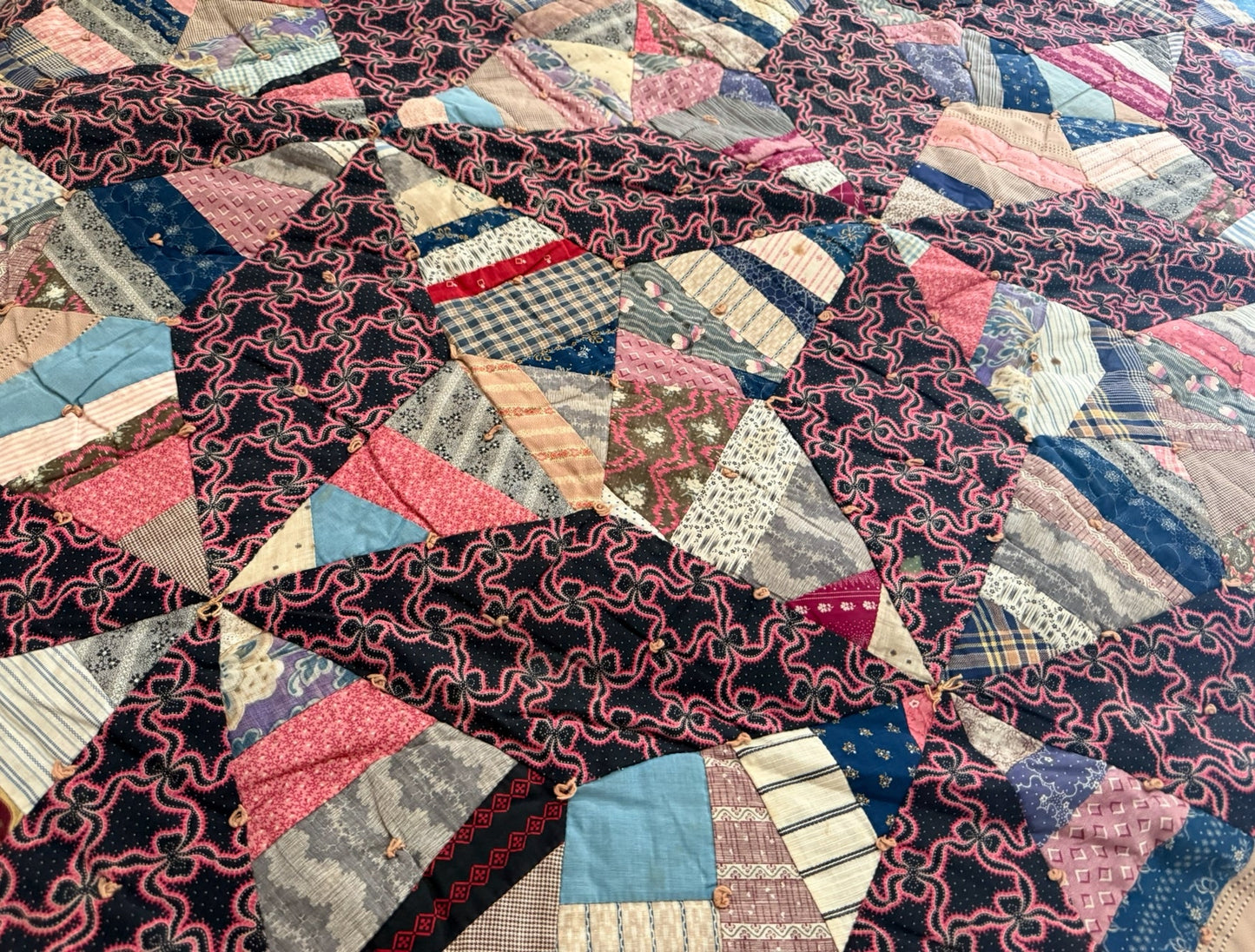Antique c1900 Rocky Road to Kansas Quilt