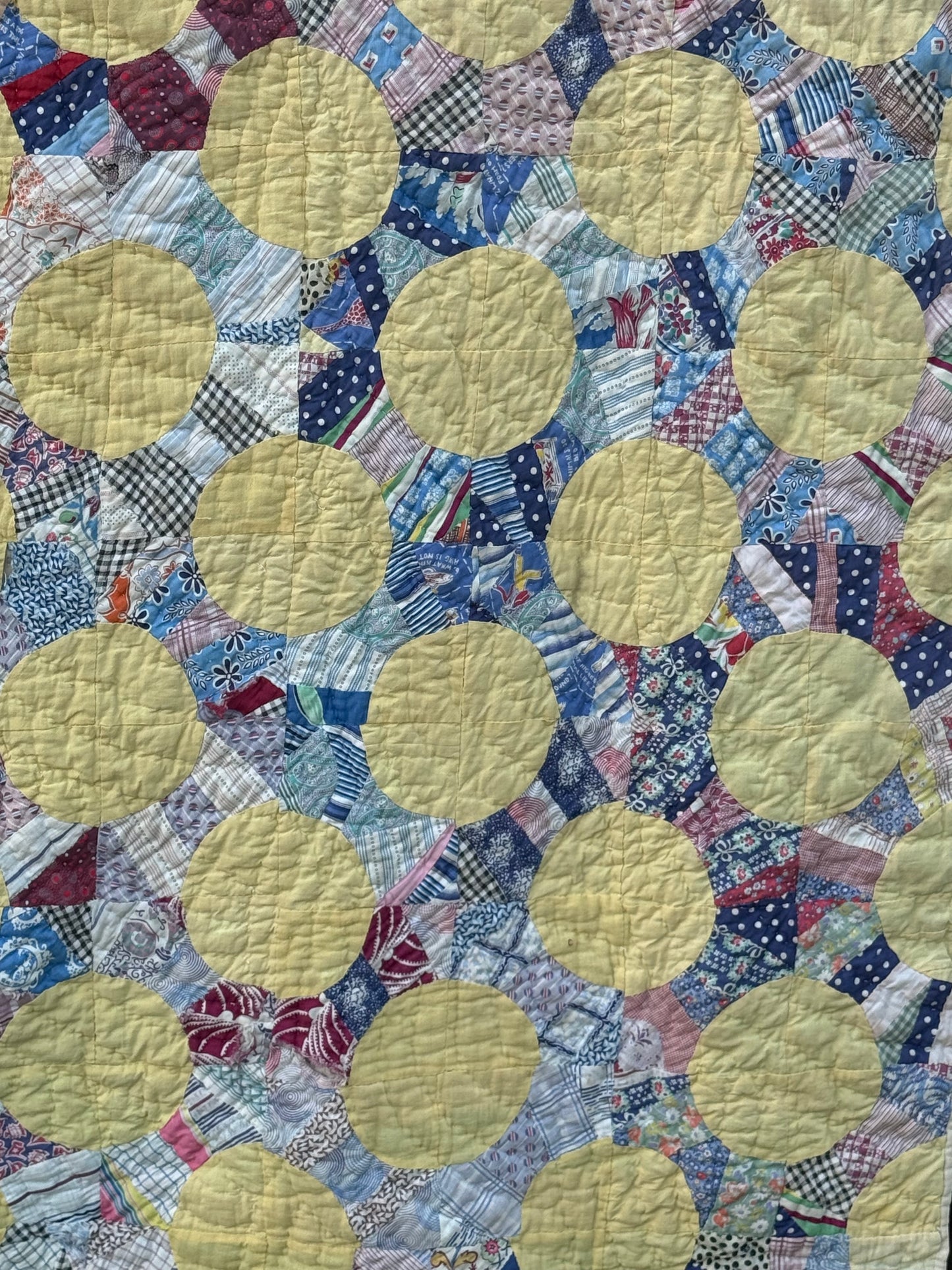 Vintage Yellow Snowball Quilt