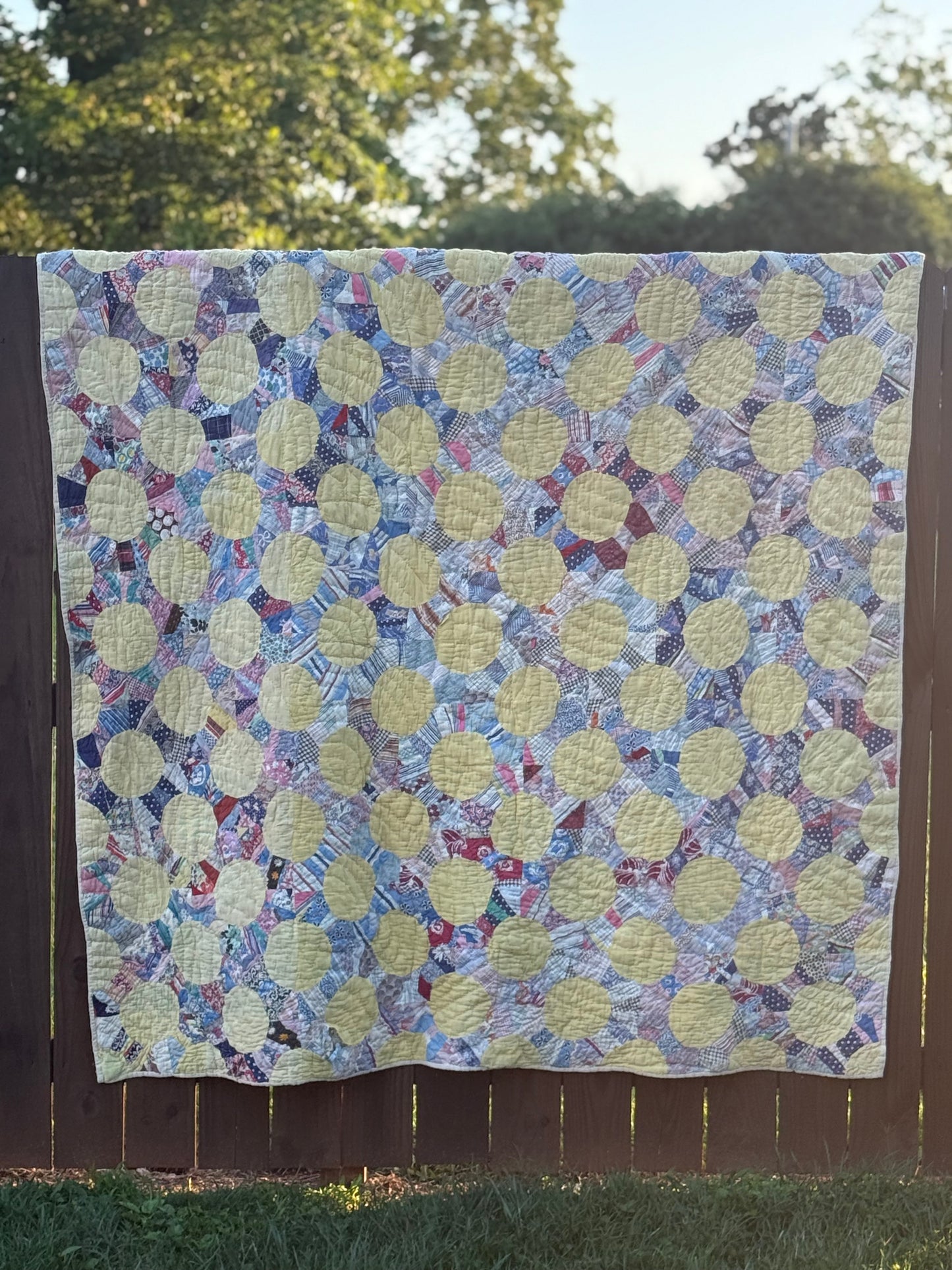 Vintage Yellow Snowball Quilt