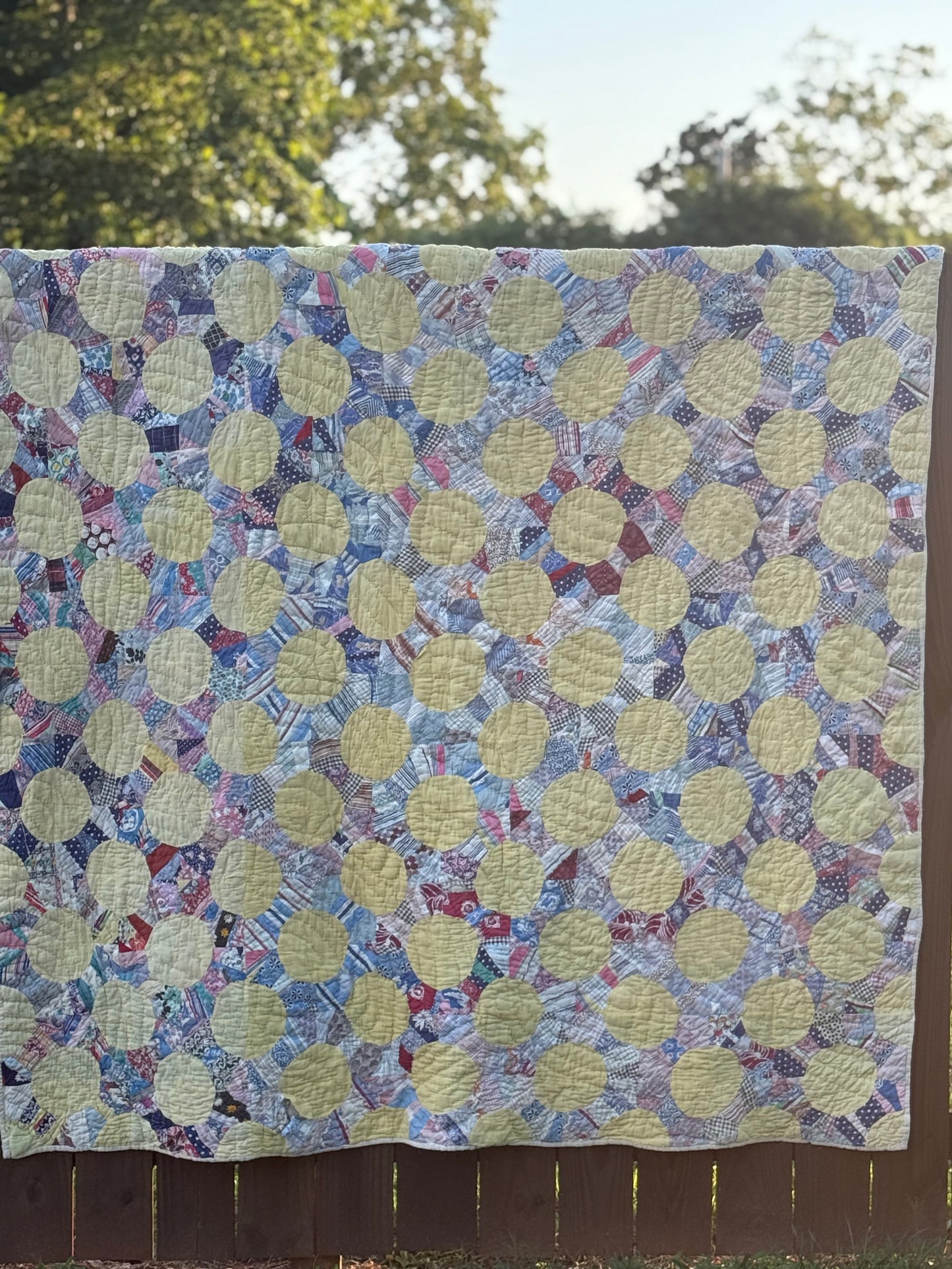 Vintage Yellow Snowball Quilt