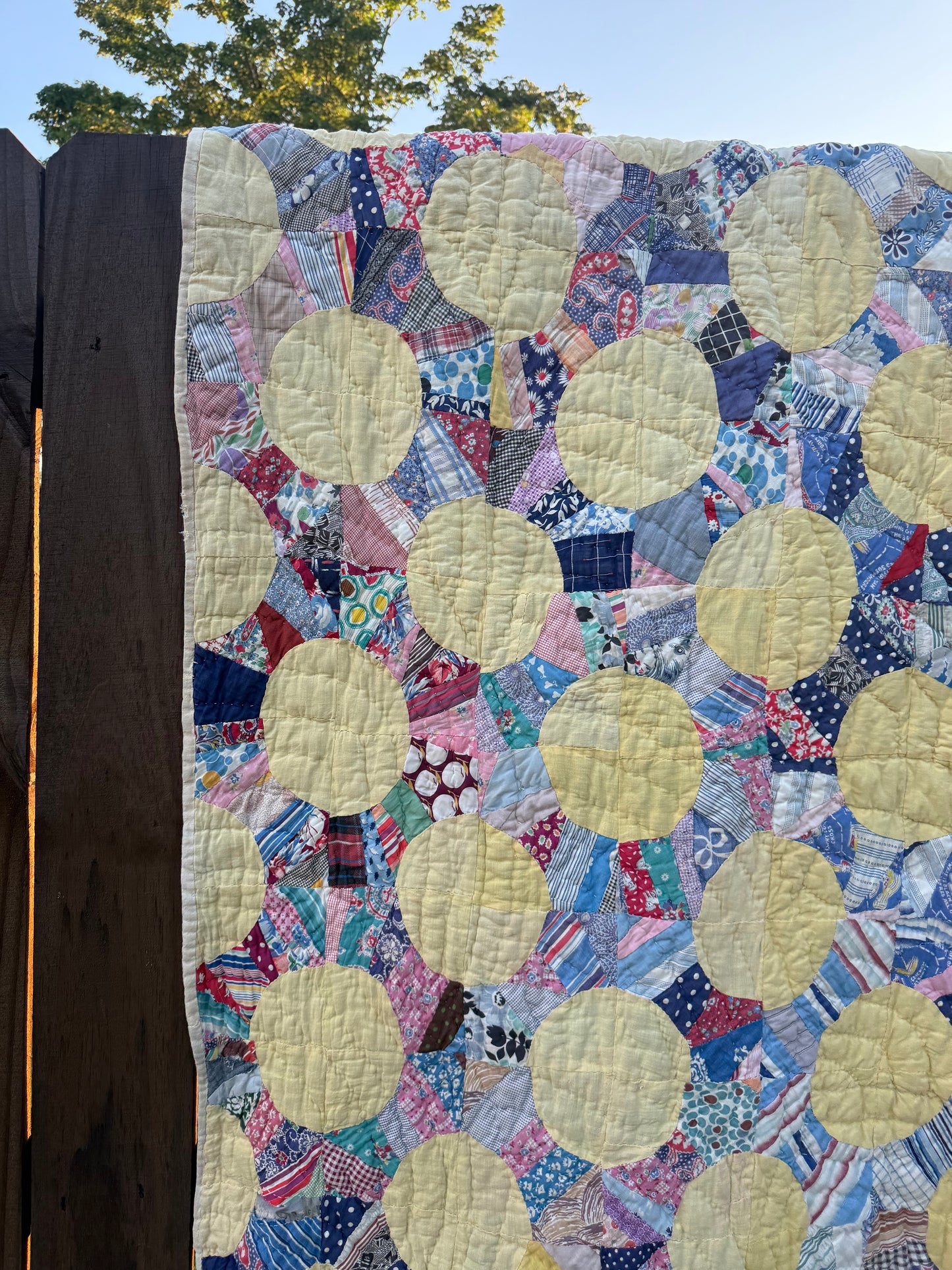 Vintage Yellow Snowball Quilt