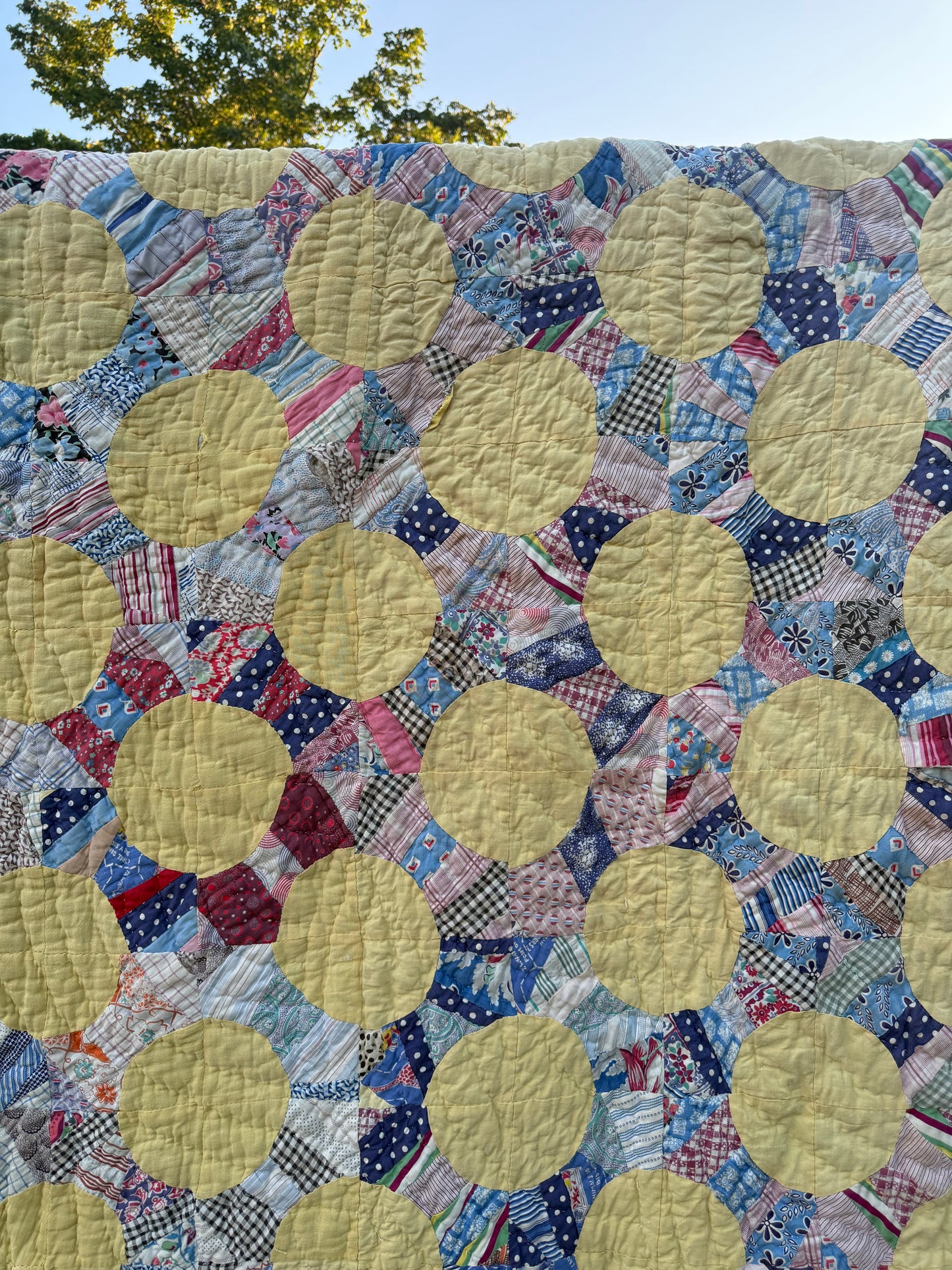 Vintage Yellow Snowball Quilt