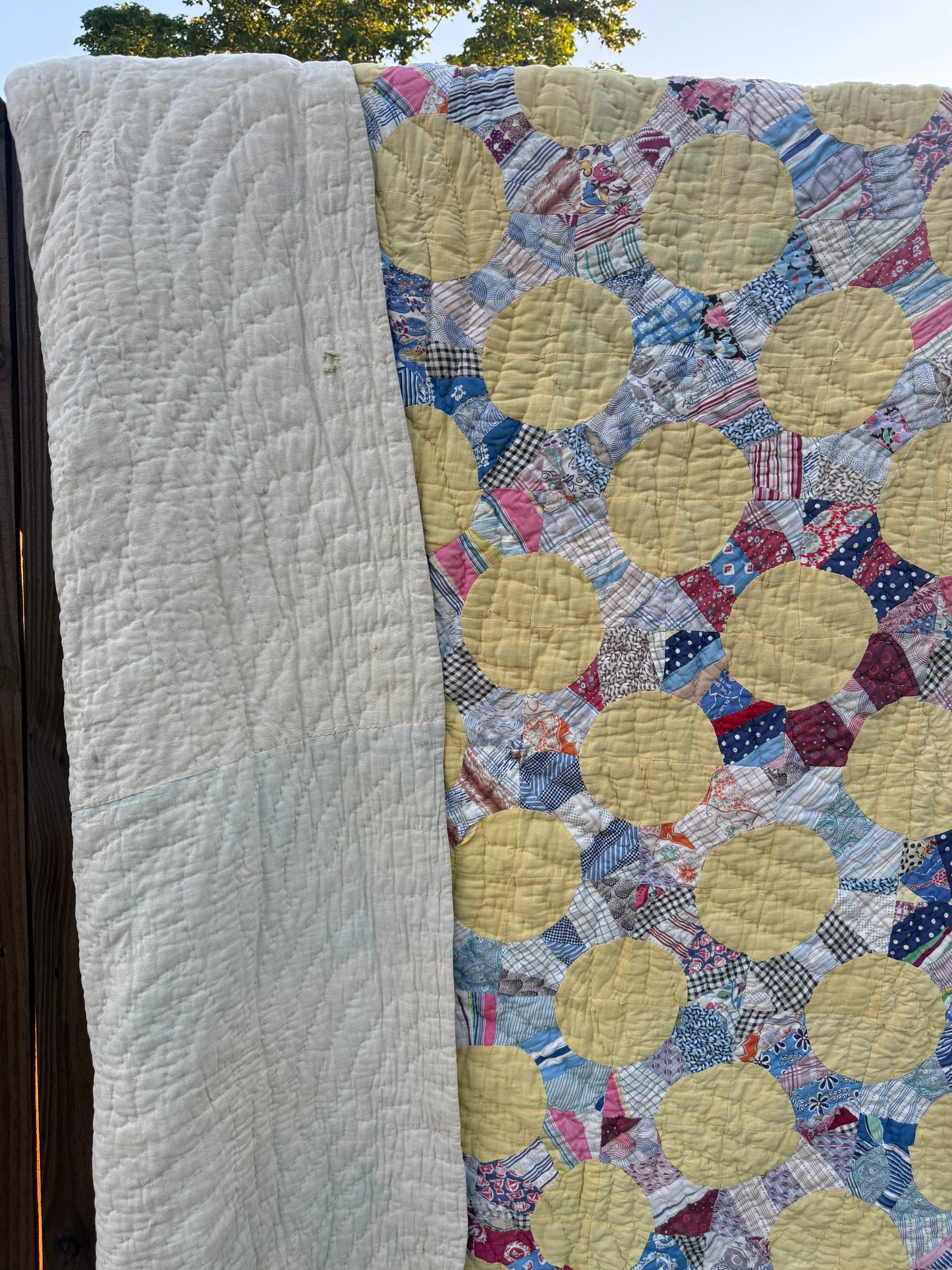 Vintage Yellow Snowball Quilt