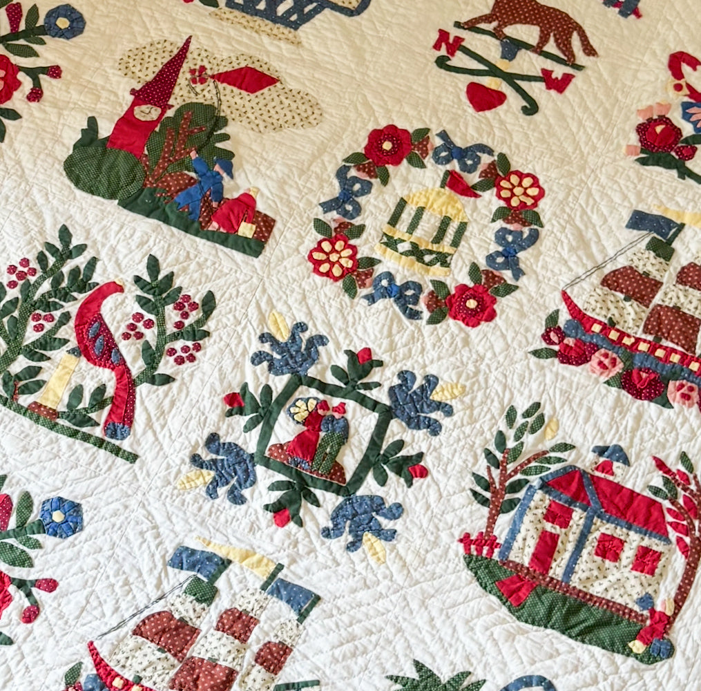 Americana Applique Baltimore Album Quilt