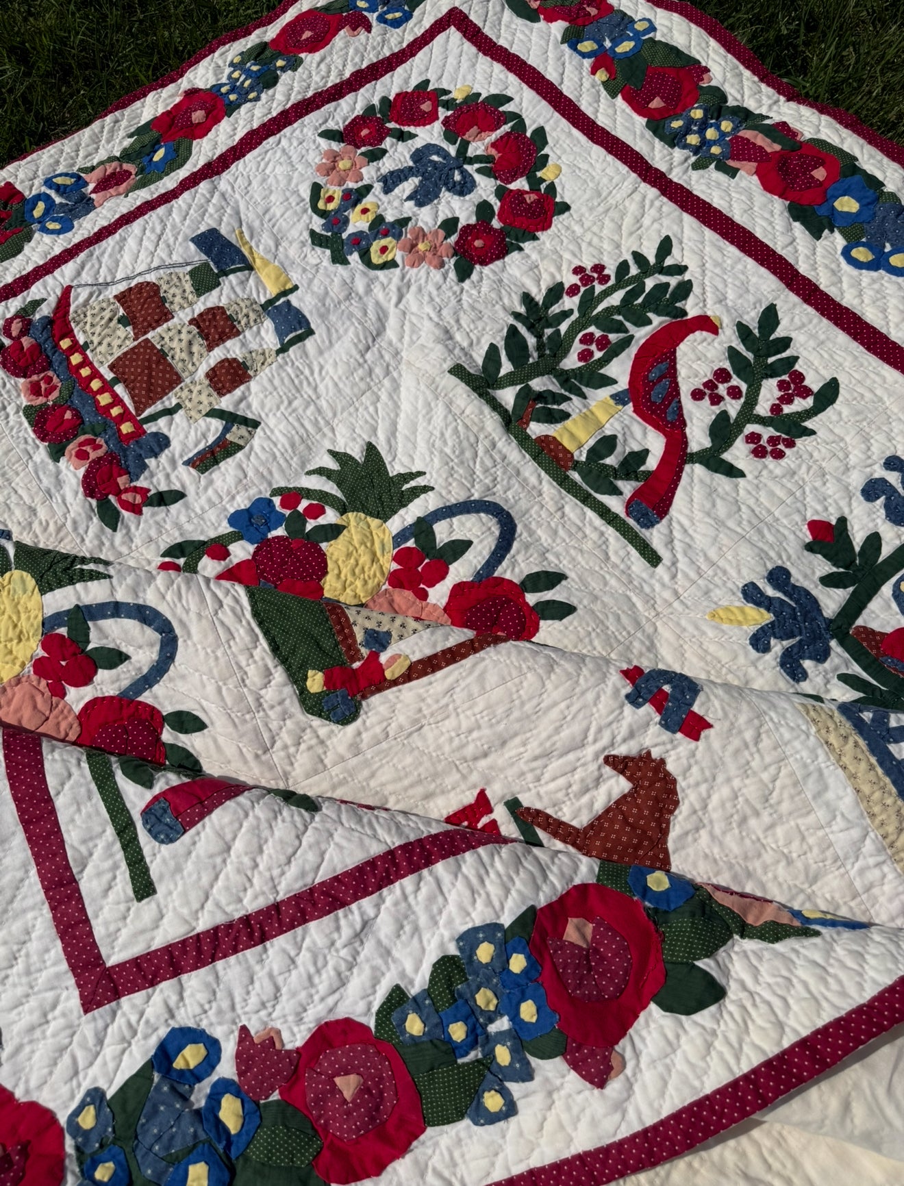 Americana Applique Baltimore Album Quilt