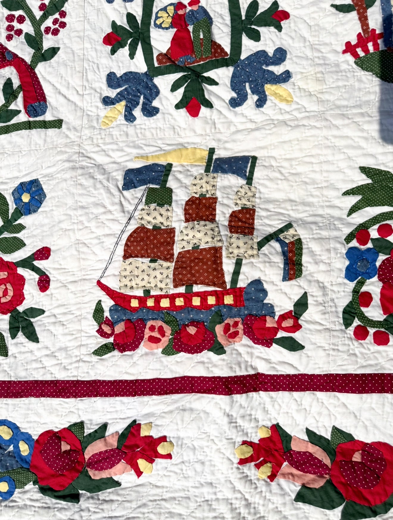Americana Applique Baltimore Album Quilt