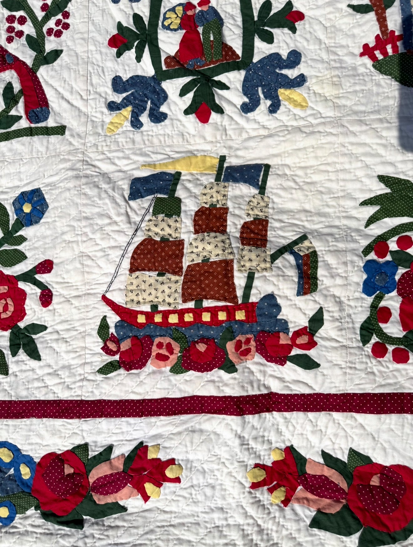 Americana Applique Baltimore Album Quilt
