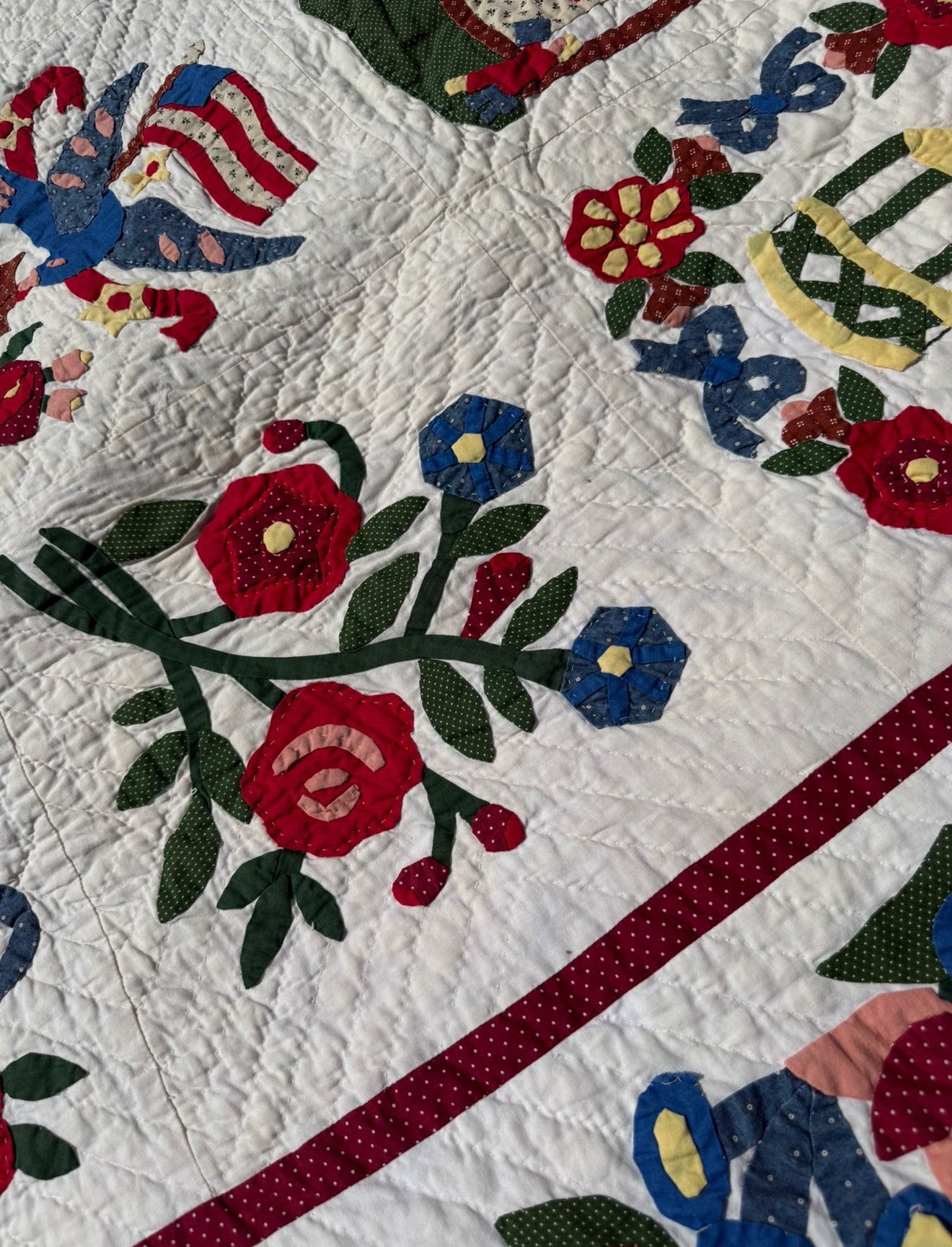 Americana Applique Baltimore Album Quilt