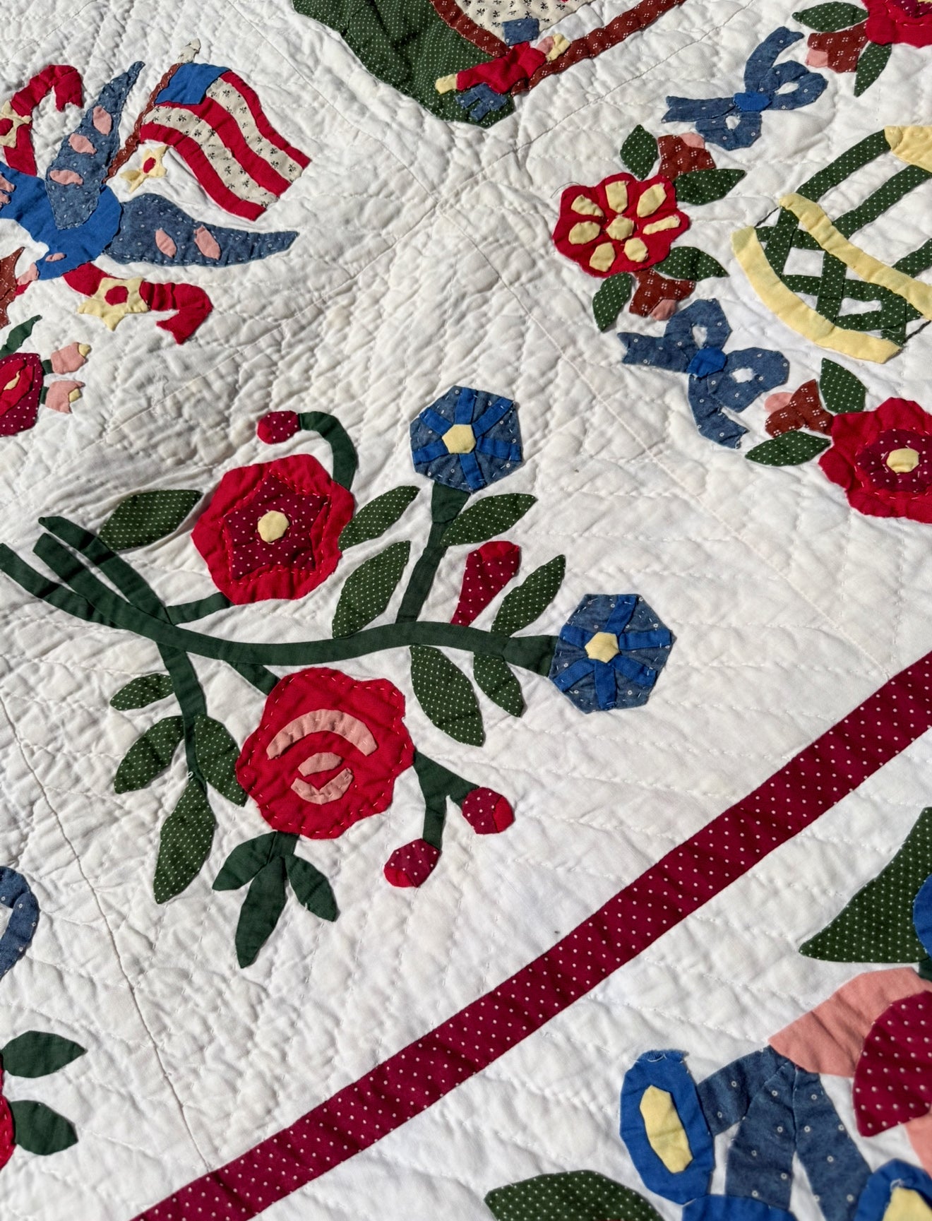 Americana Applique Baltimore Album Quilt