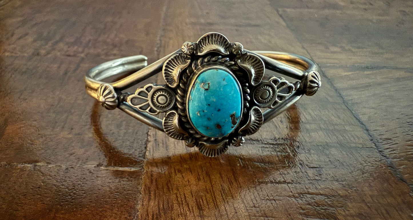 Sterling Silver Flower Cuff Bracelet