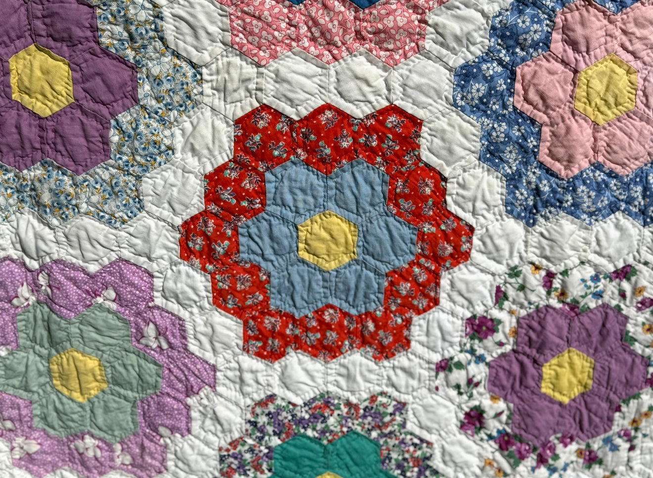 Grandmothers Flower Garden Quilt