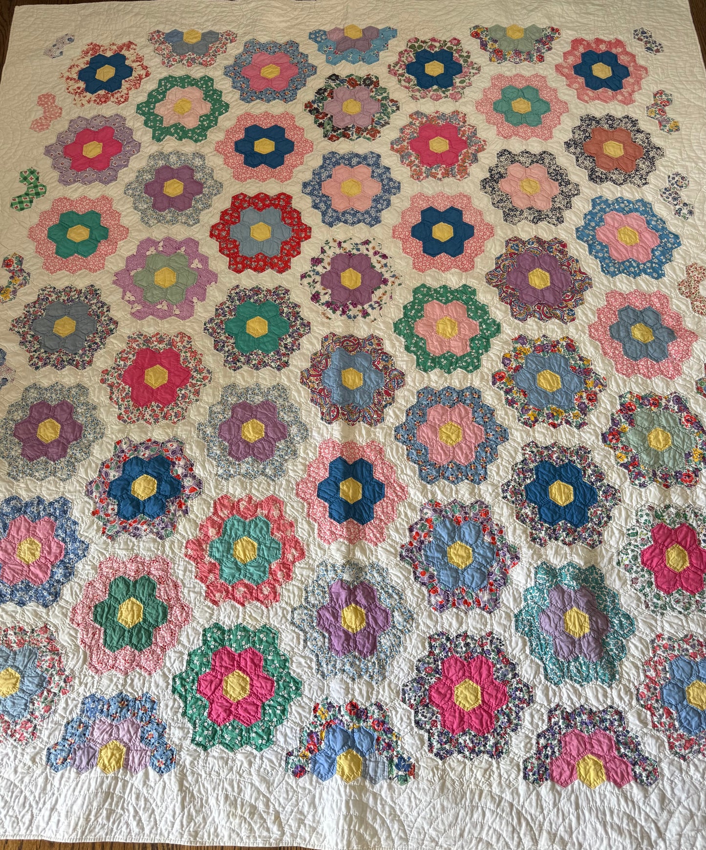 Grandmothers Flower Garden Quilt