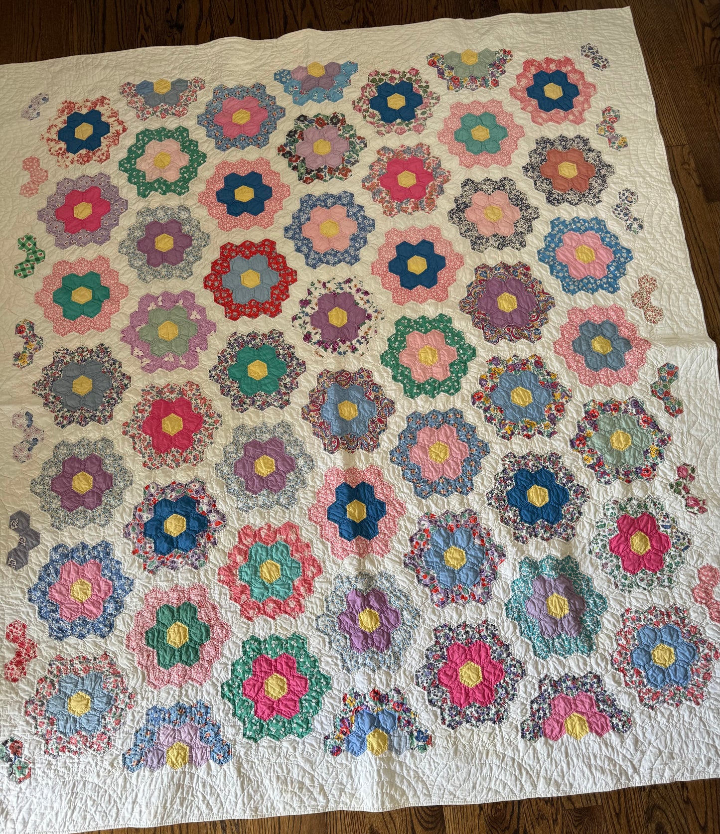 Grandmothers Flower Garden Quilt
