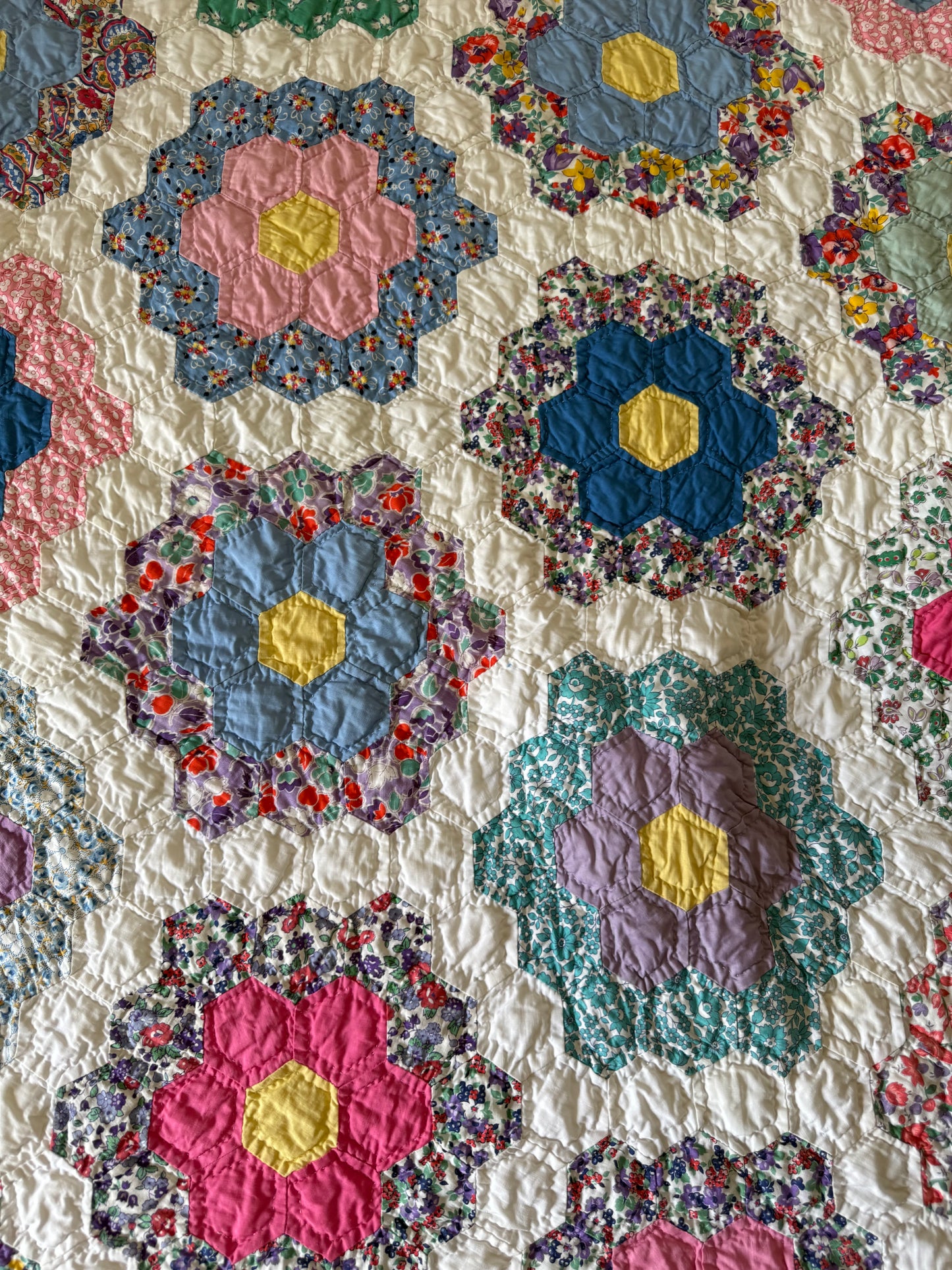 Grandmothers Flower Garden Quilt