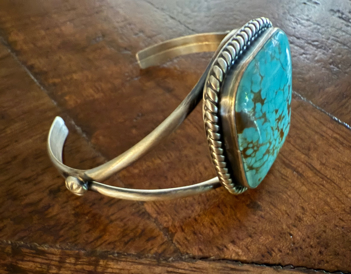 Sterling Silver Turquoise Large Stone Cuff Bracelet