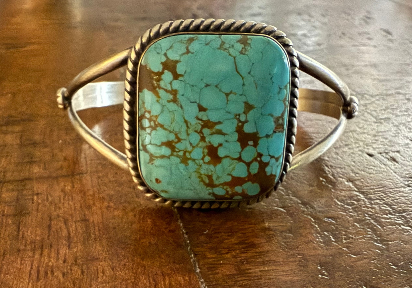 Sterling Silver Turquoise Large Stone Cuff Bracelet