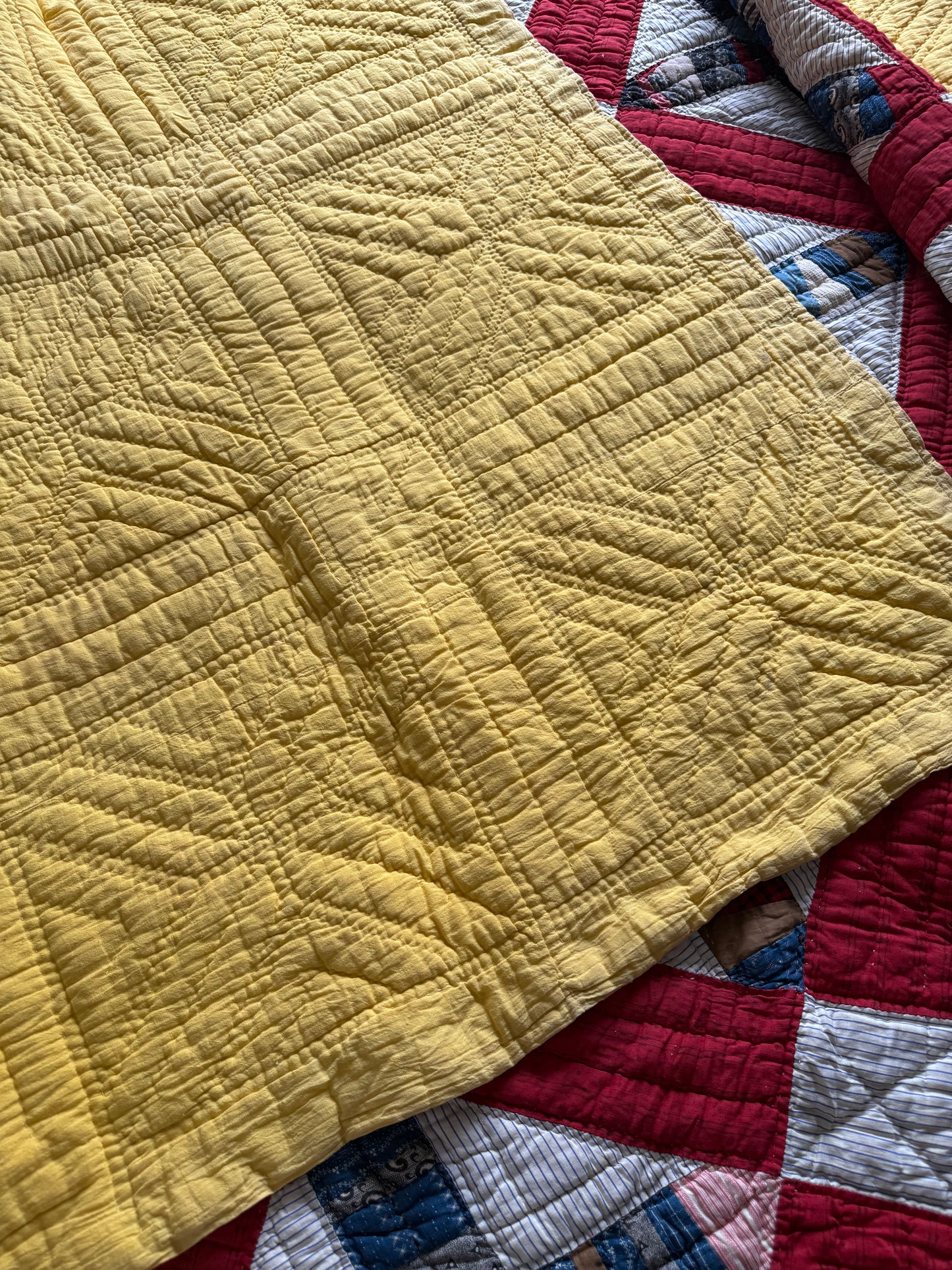 Vintage Red, White, and Blue X Block Cutter Quilt