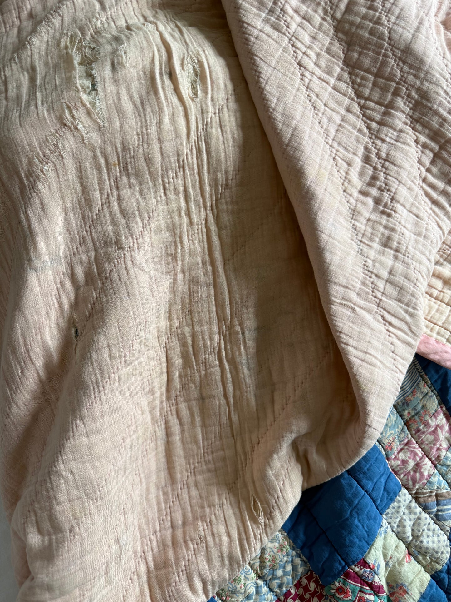 Vintage Blue Squares Cutter Quilt